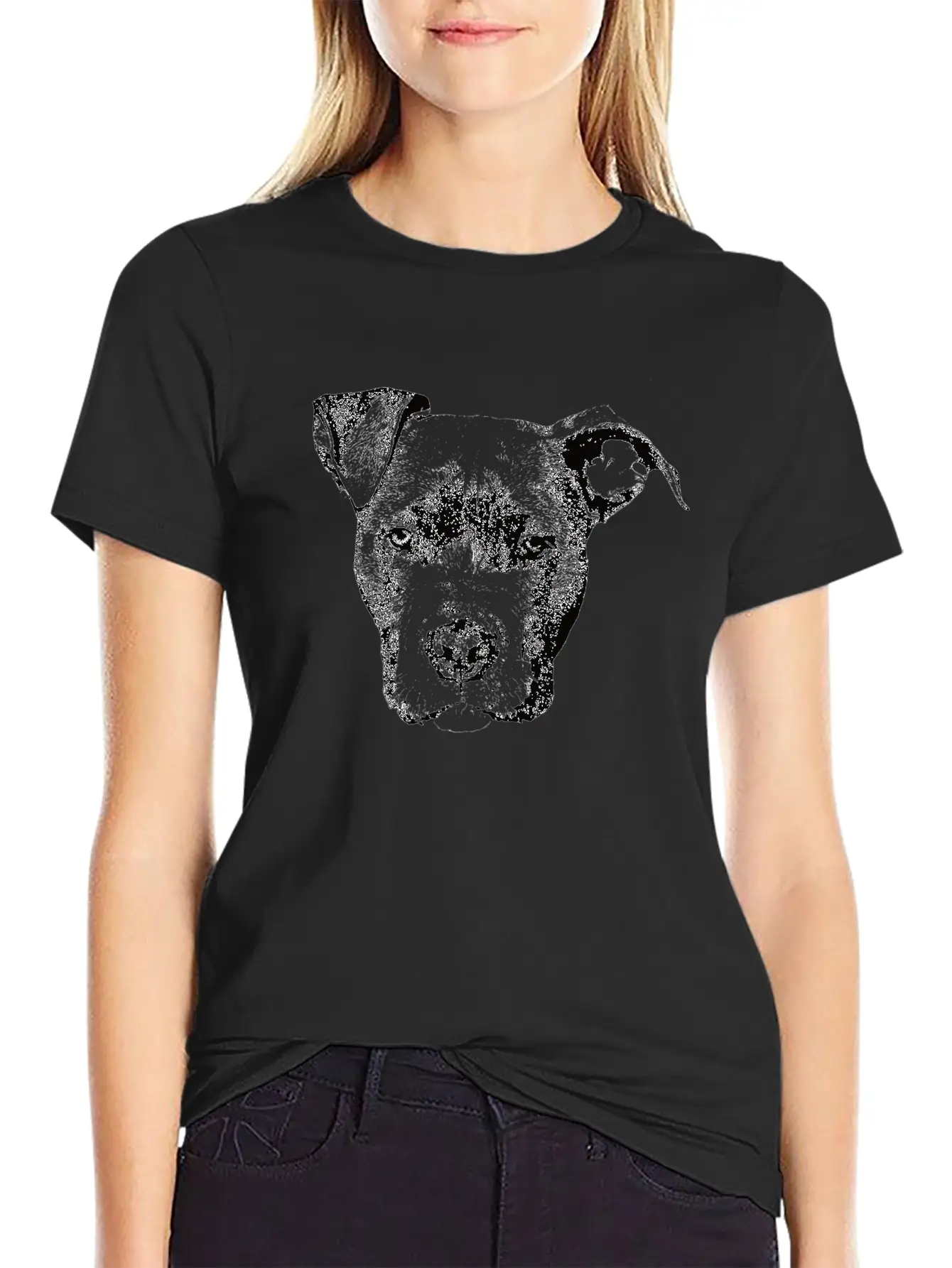 American Pit Bull Terrier Face Design - A Pittie Christmas Gift Stylish Everyday T-Shirt – Unisex Basic Cotton Tee
