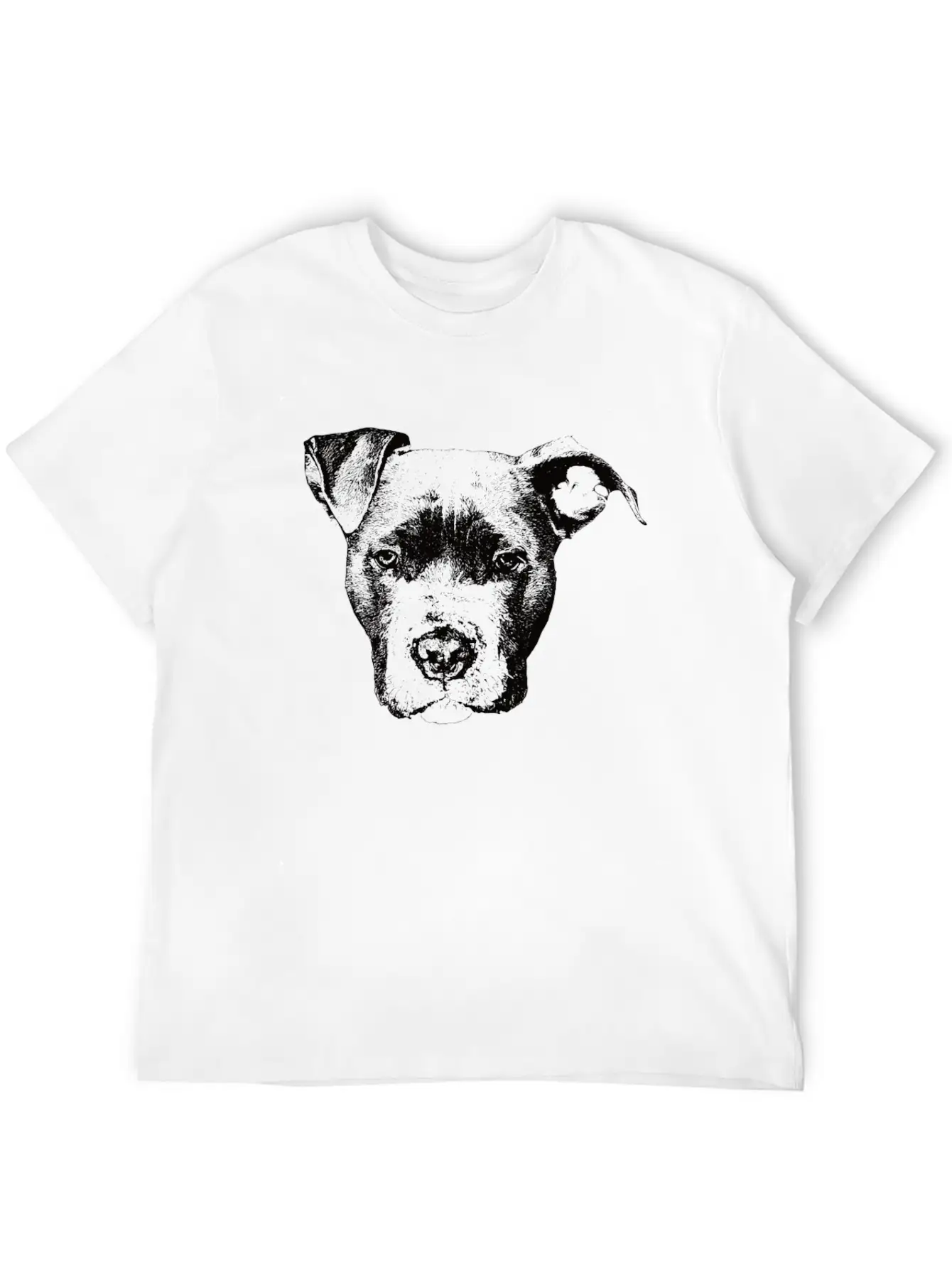 American Pit Bull Terrier Face Design - A Pittie Christmas Gift Unisex Casual T-Shirt ��� Clean Design For Daily Comfort