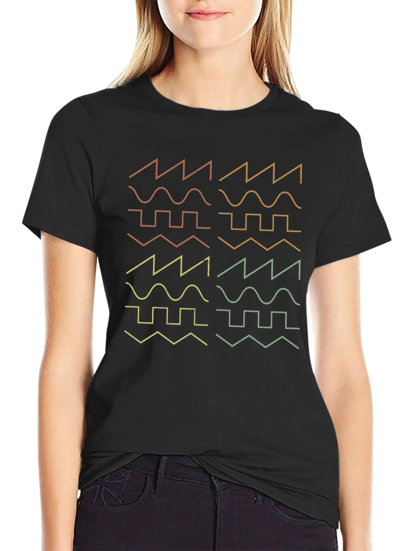 Analog Signal Waveform Modular Synthesizer Unisex Casual T-Shirt – Clean Design For Daily Comfort
