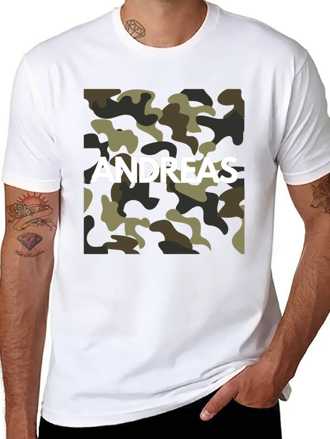 Andreas Name Hoodies Men Good Quality Camouflage Soft Cotton Short Sleeve Tee – Unisex Wardrobe Staple