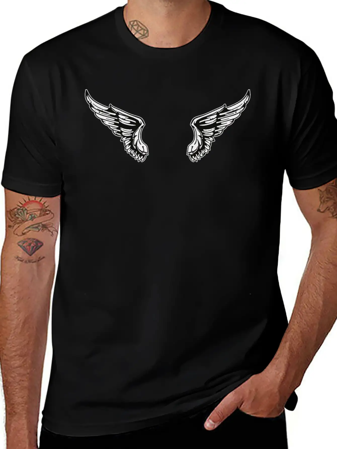 Angel Wings Essential Cotton Tee For Daily Outfits – Unisex Style