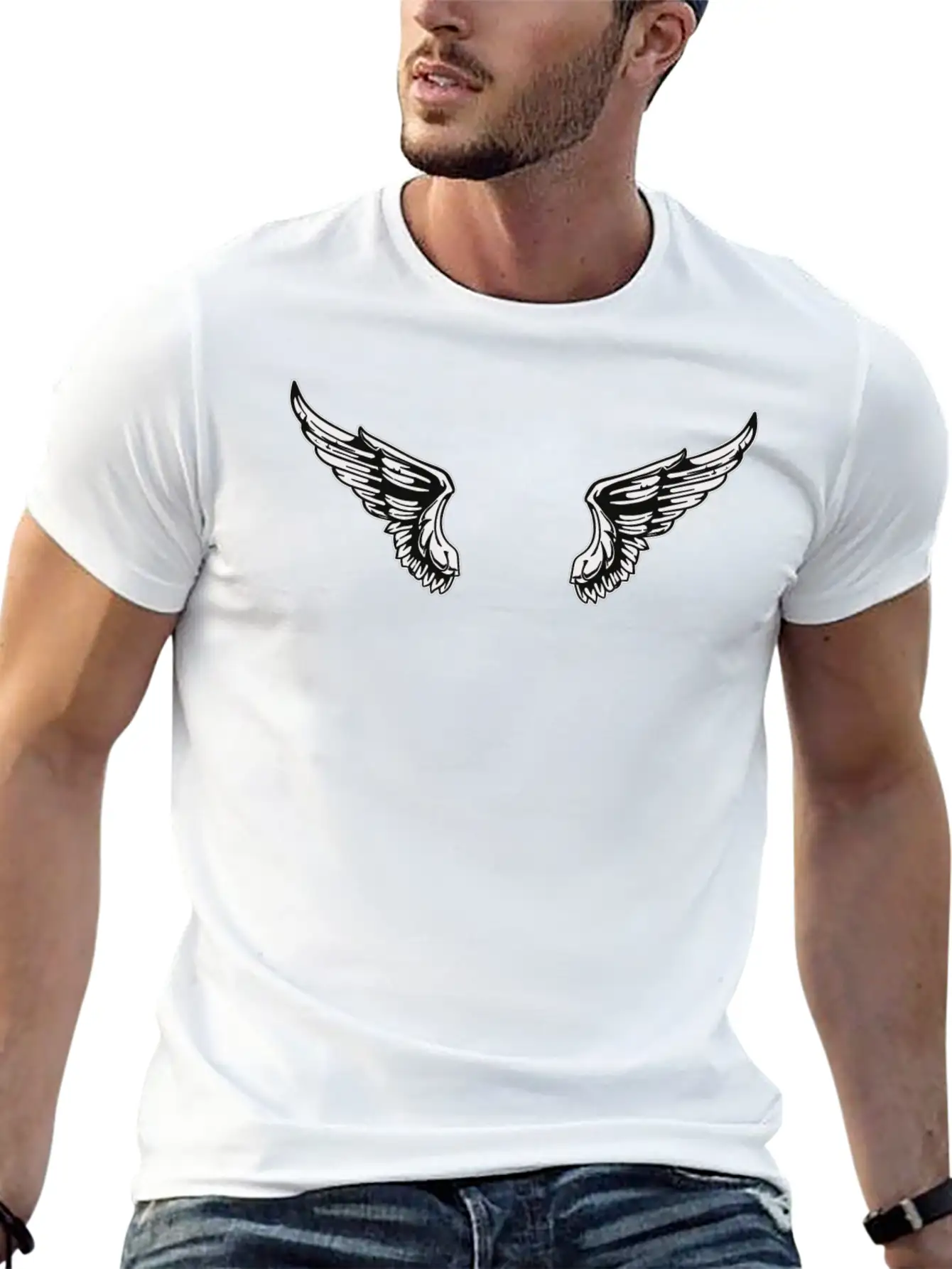 Angel Wings Essential Cotton Tee For Daily Outfits – Unisex Style