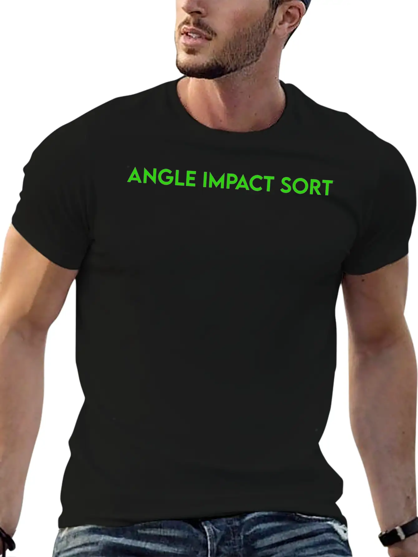 ANGLE IMPACT SORT Basic Graphic T-Shirt – Daily Comfort In Soft Cotton