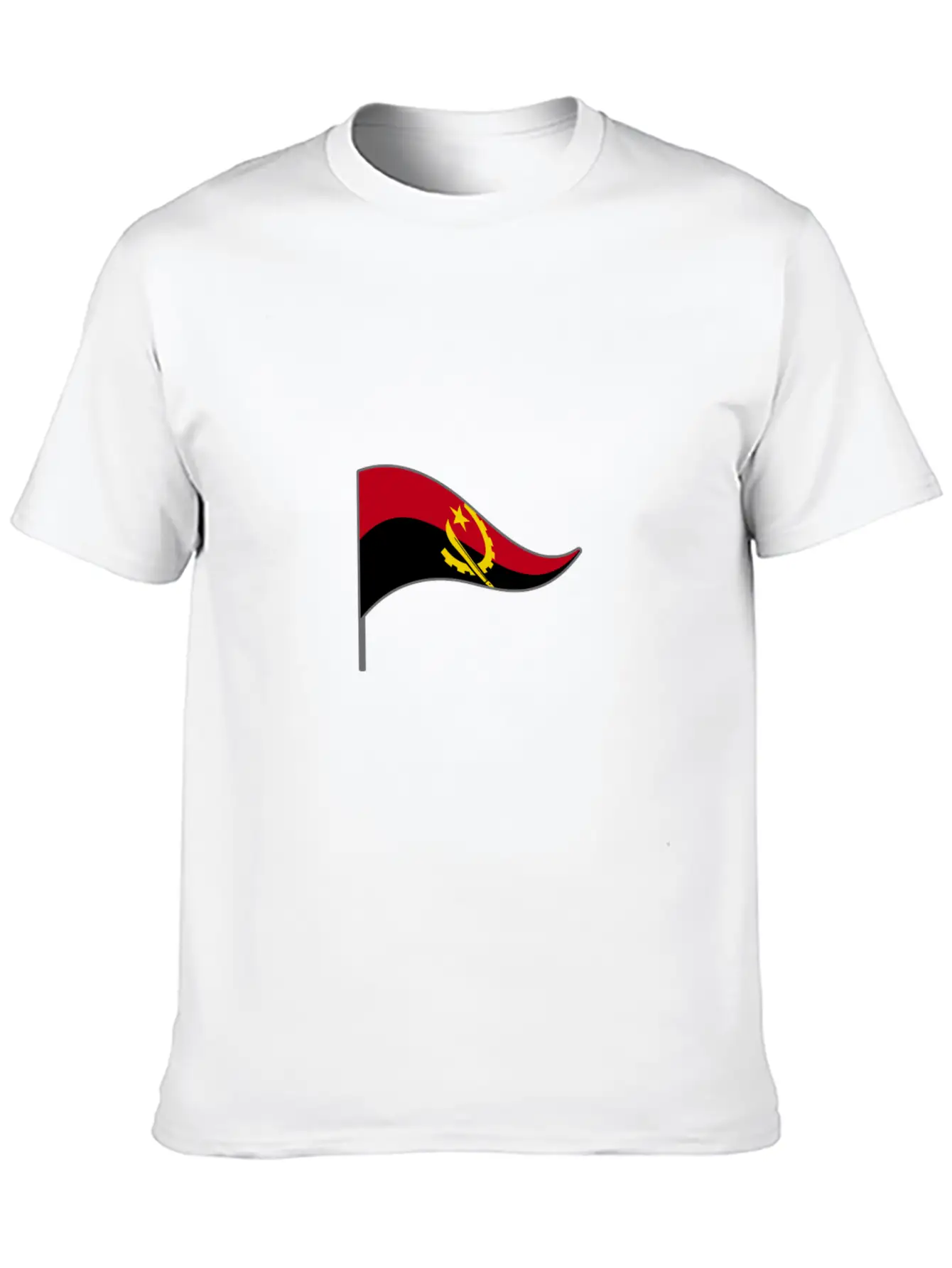 Angola Africa Flag Banner Flags Ensigns Lightweight Cotton T-Shirt – Daily Comfort Graphic Shirt
