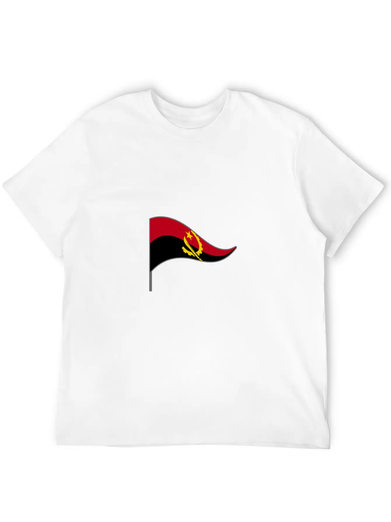 Angola Africa Flag Banner Flags Ensigns Lightweight Cotton T-Shirt – Daily Comfort Graphic Shirt
