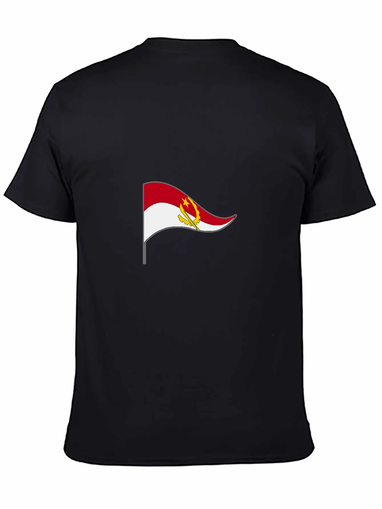 Angola Africa Flag Banner Flags Ensigns Lightweight Cotton T-Shirt – Daily Comfort Graphic Shirt