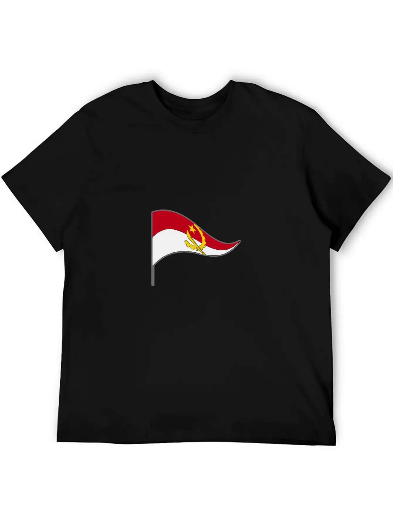 Angola Africa Flag Banner Flags Ensigns Lightweight Cotton T-Shirt – Daily Comfort Graphic Shirt