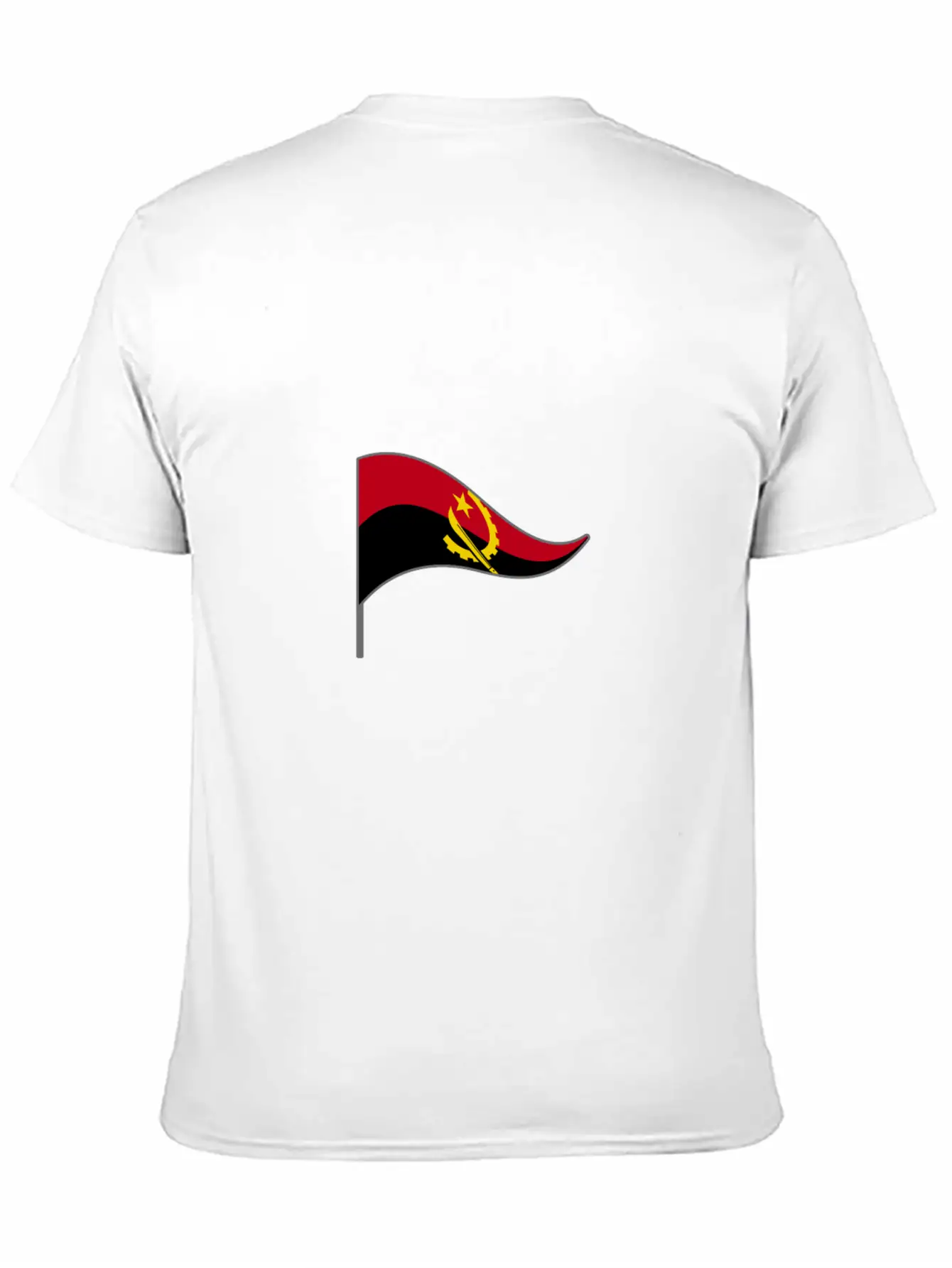 Angola Africa Flag Banner Flags Ensigns Lightweight Cotton T-Shirt – Daily Comfort Graphic Shirt