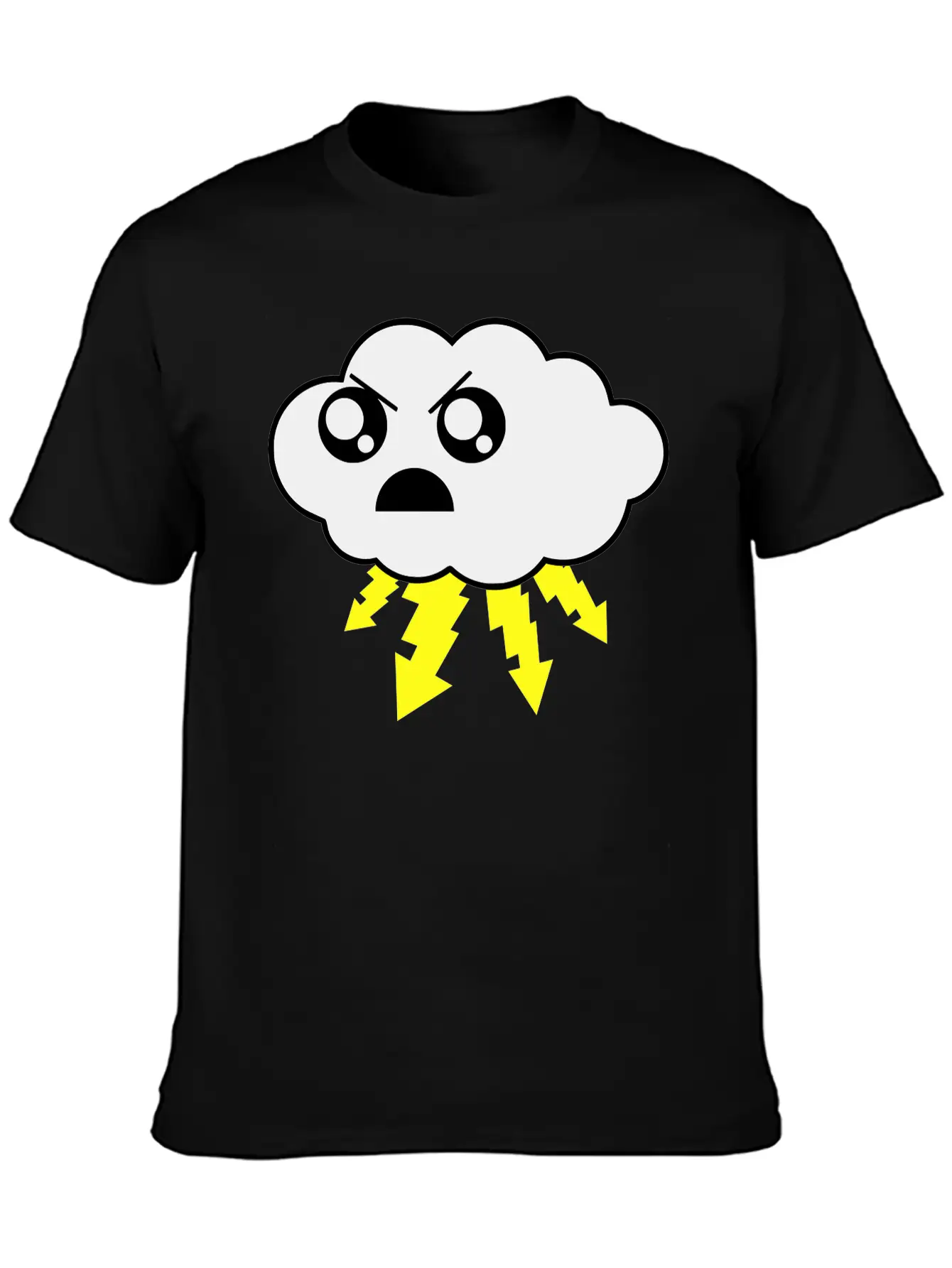 Angry Cloud Lightweight Cotton T-Shirt – Daily Comfort Graphic Shirt