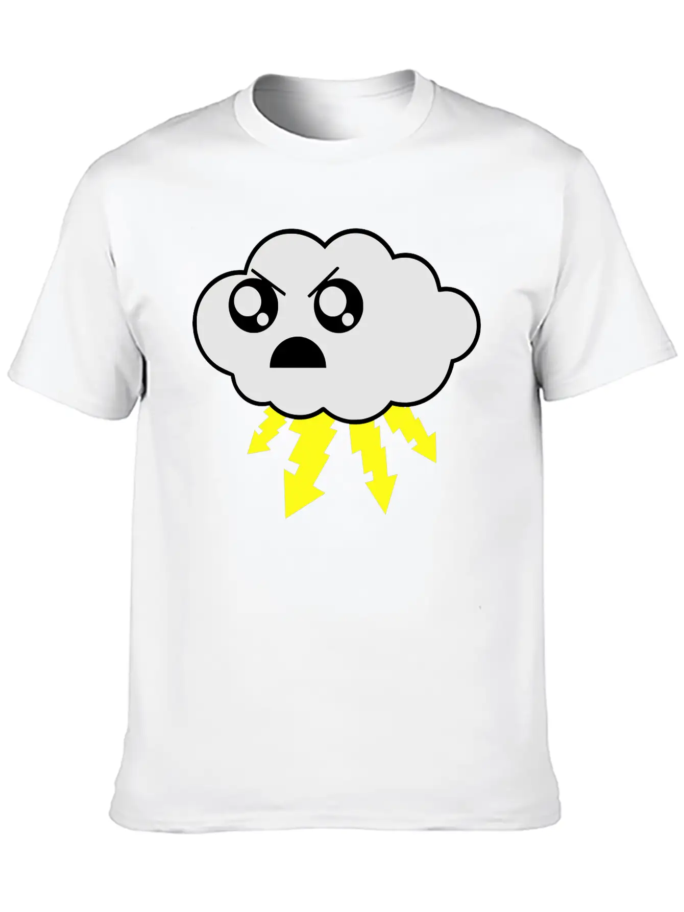 Angry Cloud Lightweight Cotton T-Shirt – Daily Comfort Graphic Shirt