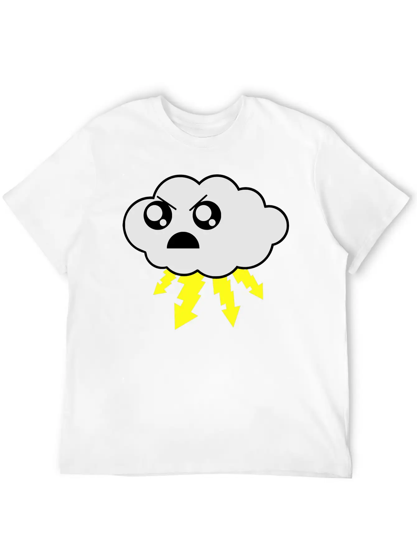 Angry Cloud Lightweight Cotton T-Shirt – Daily Comfort Graphic Shirt