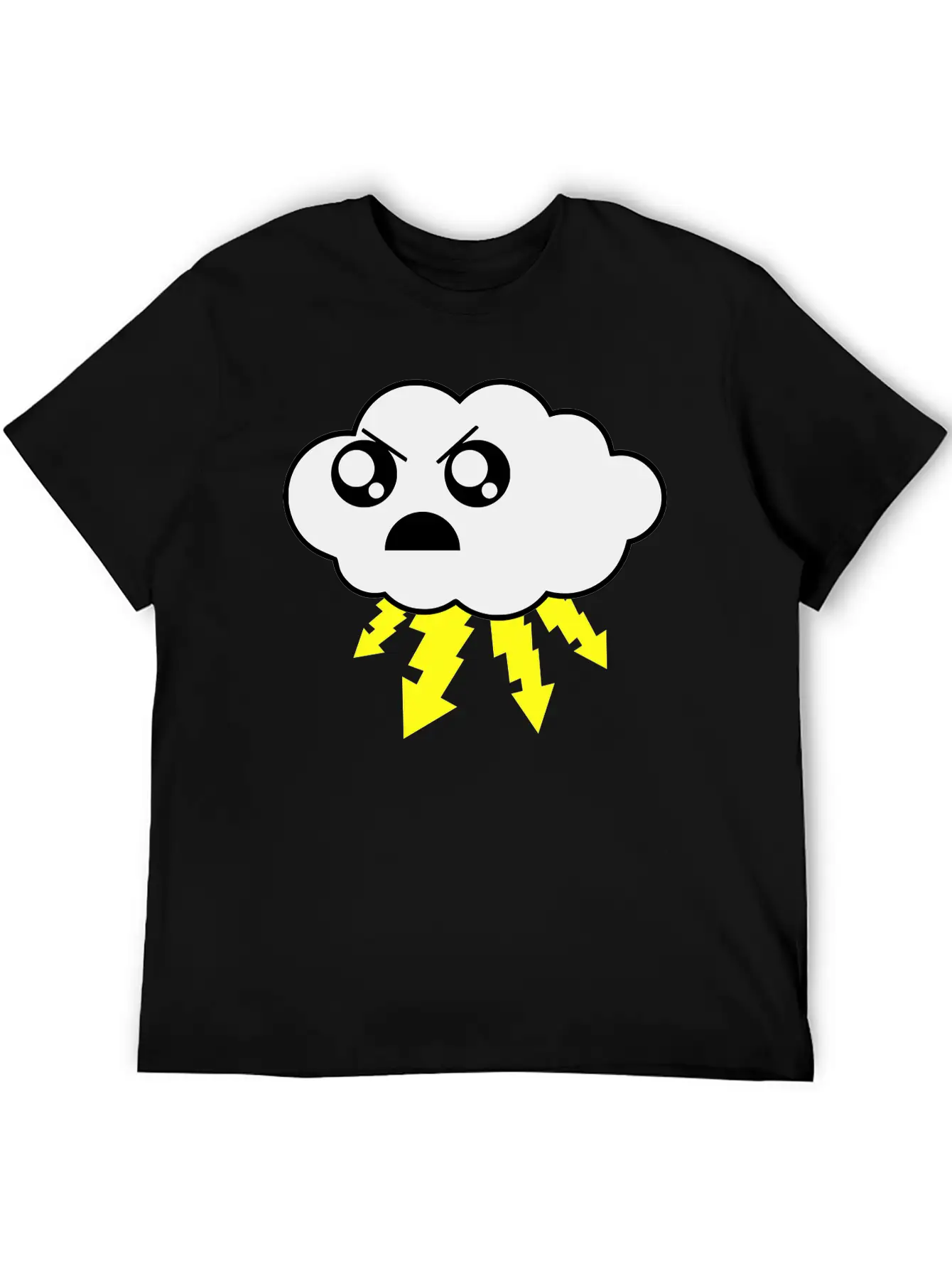 Angry Cloud Lightweight Cotton T-Shirt – Daily Comfort Graphic Shirt