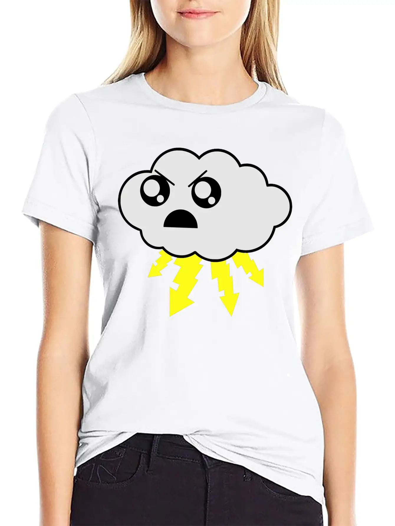 Angry Cloud Lightweight Cotton T-Shirt – Daily Comfort Graphic Shirt
