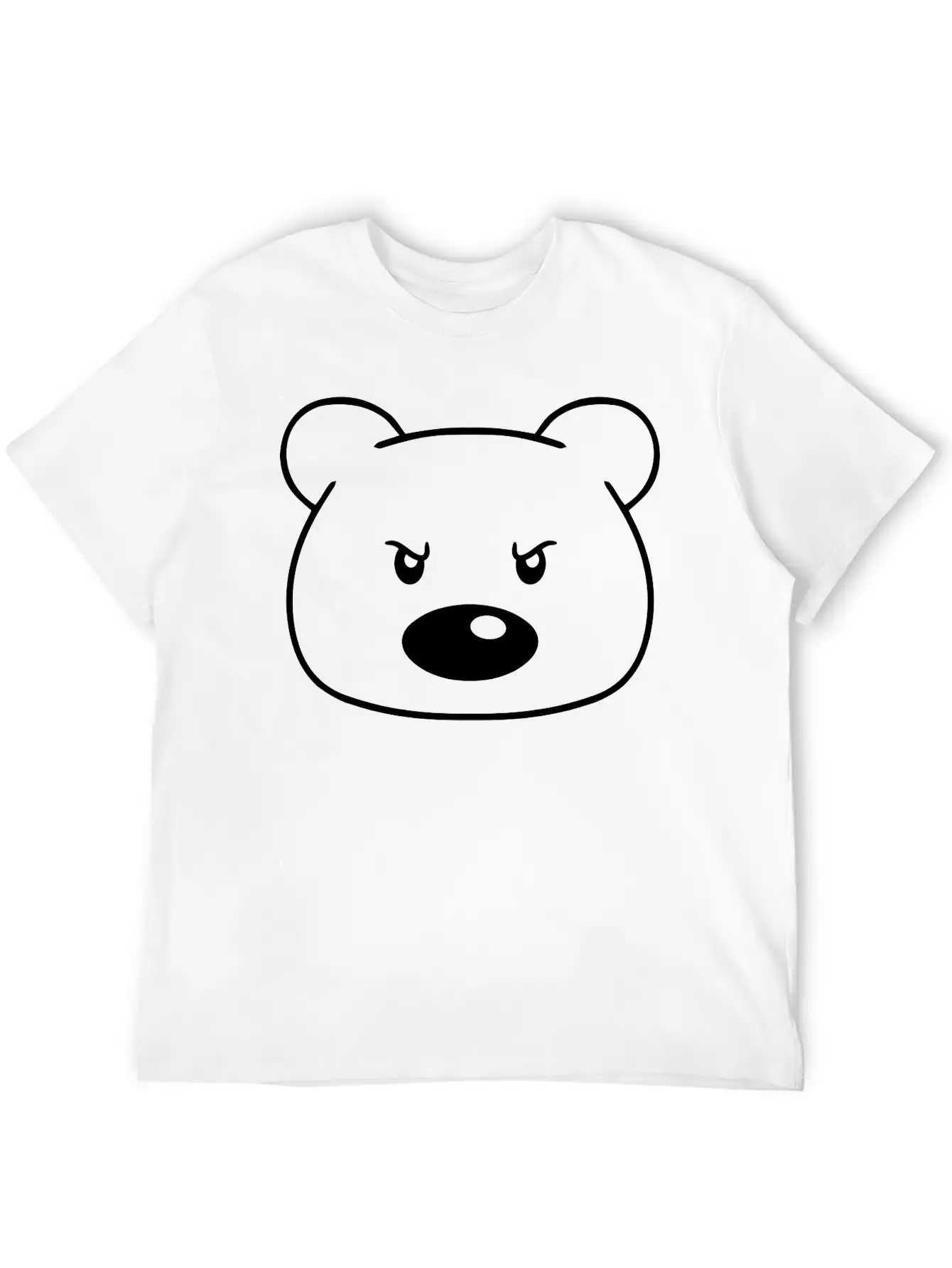 Angry Evil Mean Look Aggressive Dangerous Bear Cut Lightweight Cotton T-Shirt – Daily Comfort Graphic Shirt