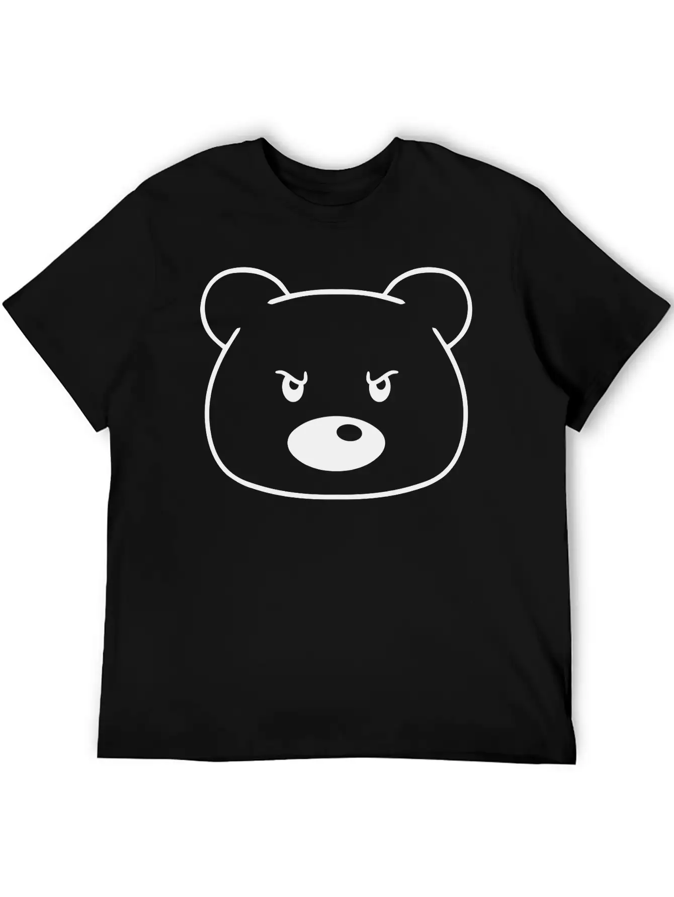 Angry Evil Mean Look Aggressive Dangerous Bear Cut Lightweight Cotton T-Shirt – Daily Comfort Graphic Shirt