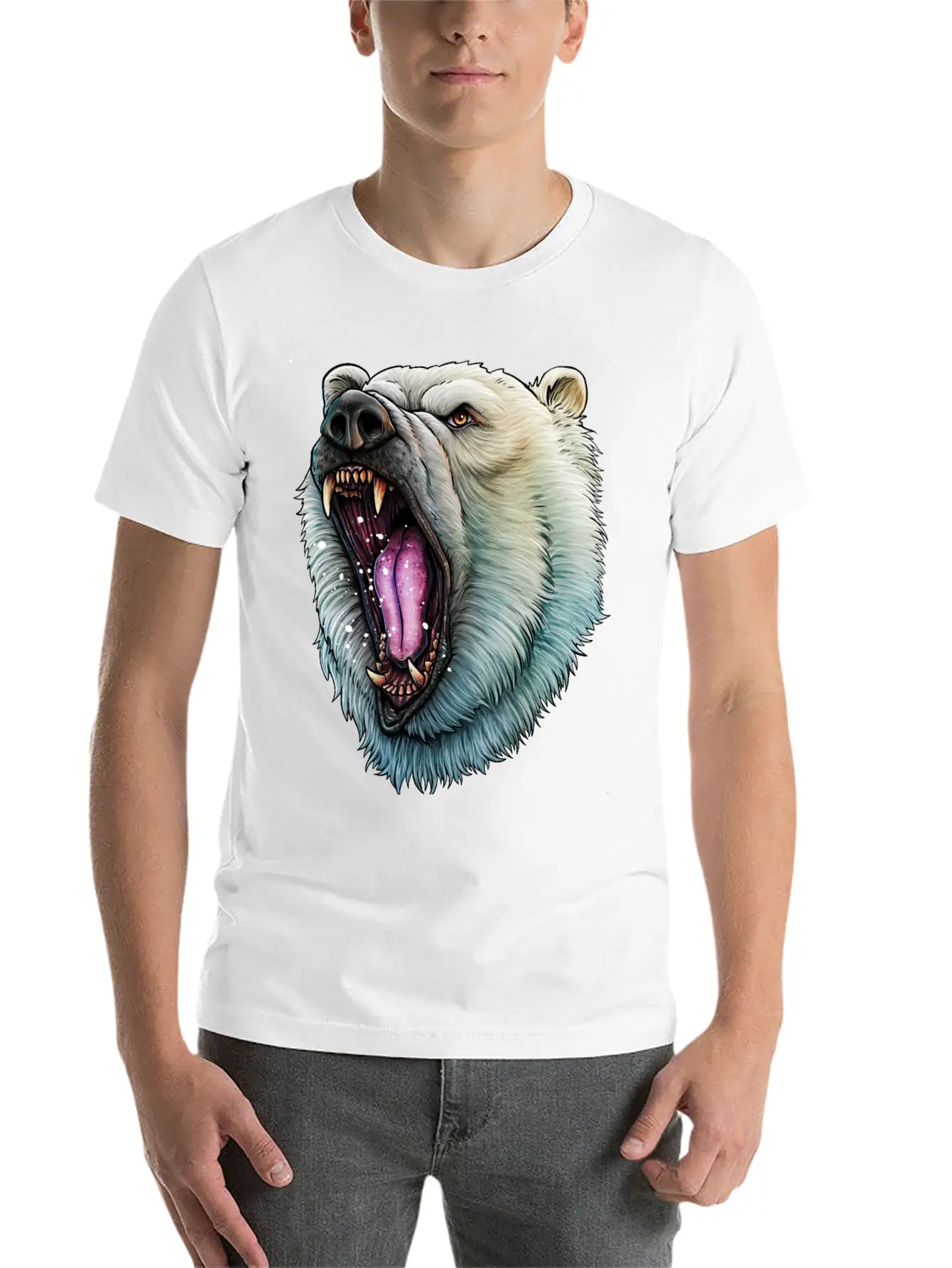 Angry Polar Bear Soft Cotton Short Sleeve Tee – Unisex Wardrobe Staple