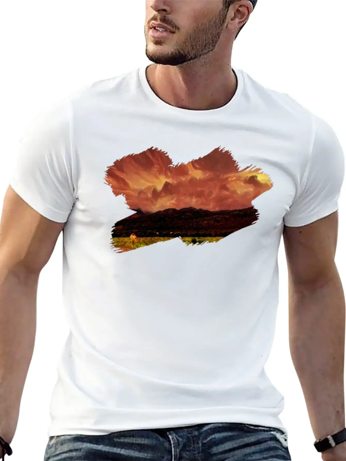Angry Sky Lightweight Cotton T-Shirt – Daily Comfort Graphic Shirt