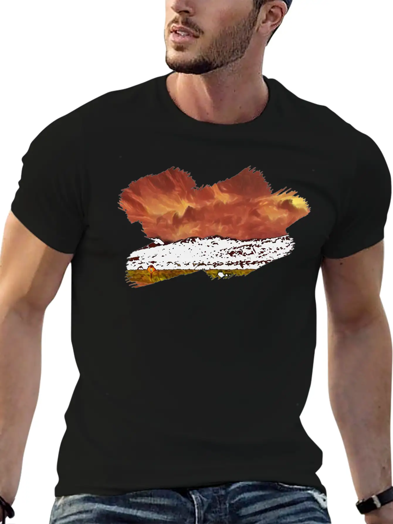 Angry Sky Lightweight Cotton T-Shirt – Daily Comfort Graphic Shirt