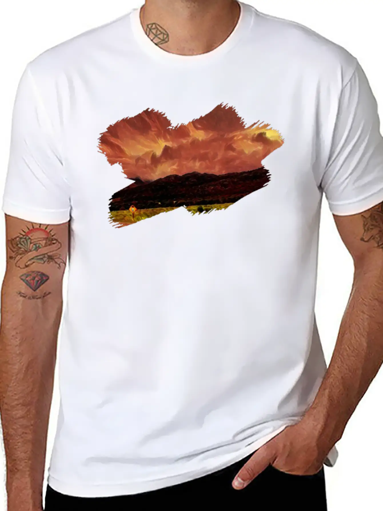 Angry Sky Lightweight Cotton T-Shirt – Daily Comfort Graphic Shirt