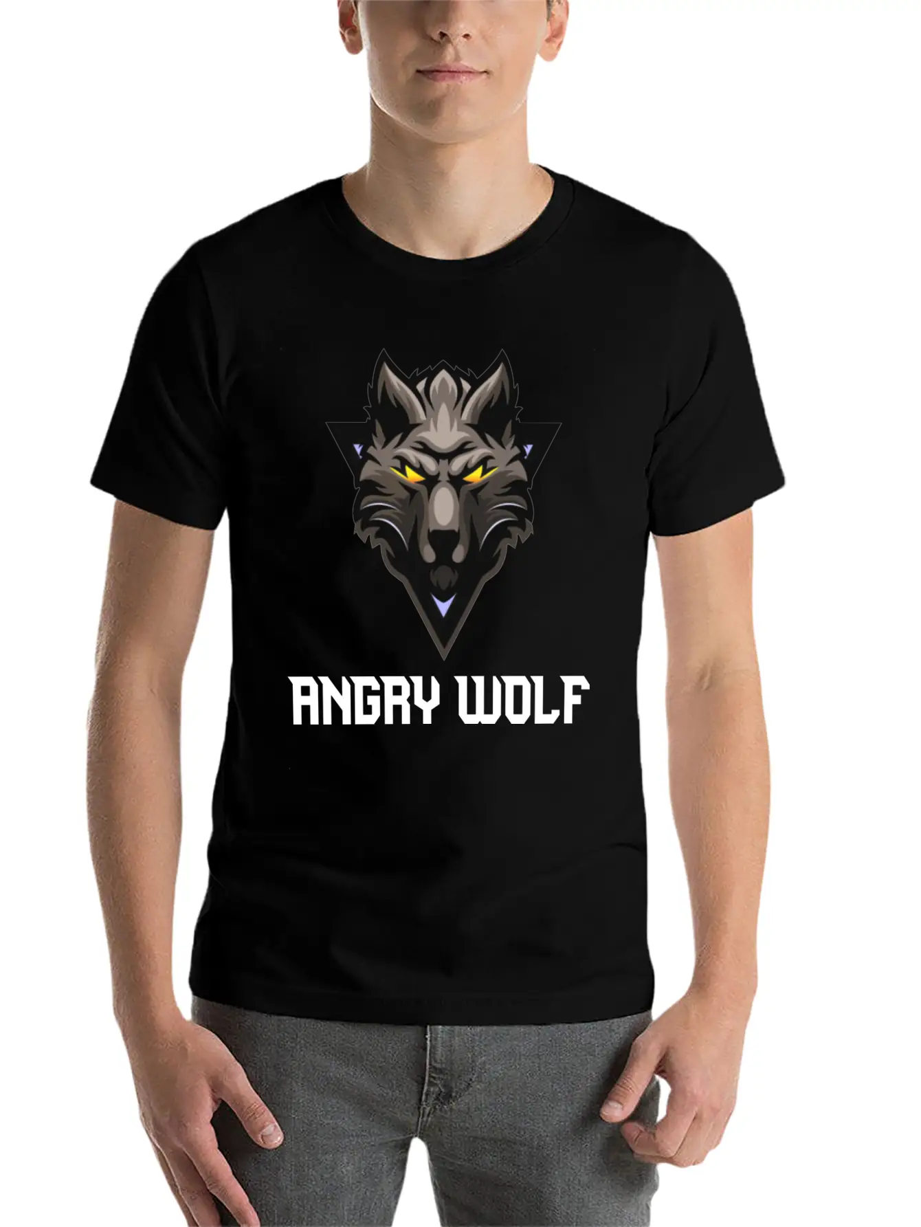 Angry Wolf🐺🐺 Unisex Casual T-Shirt – Clean Design For Daily Comfort