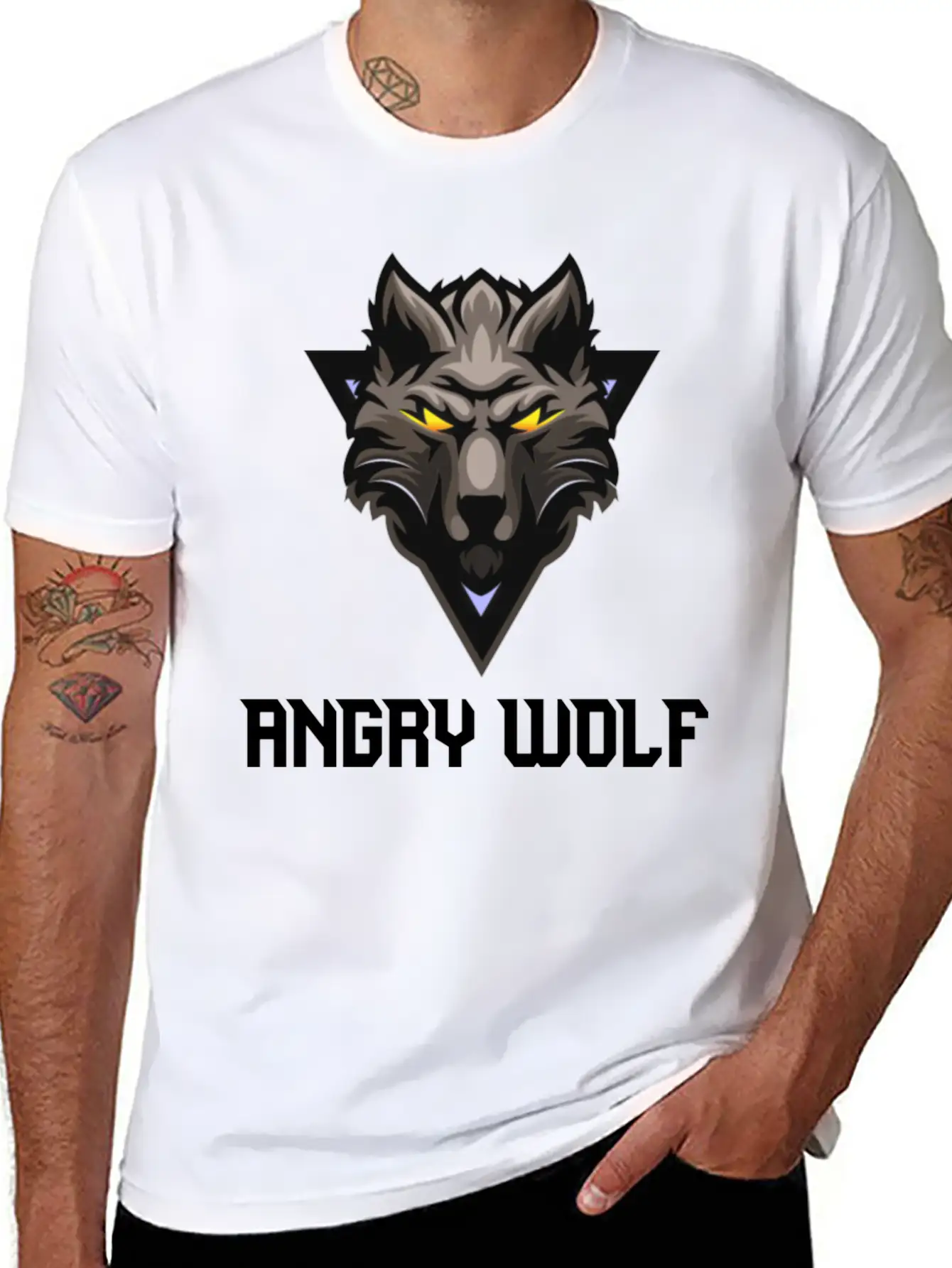 Angry Wolf🐺🐺 Unisex Casual T-Shirt – Clean Design For Daily Comfort