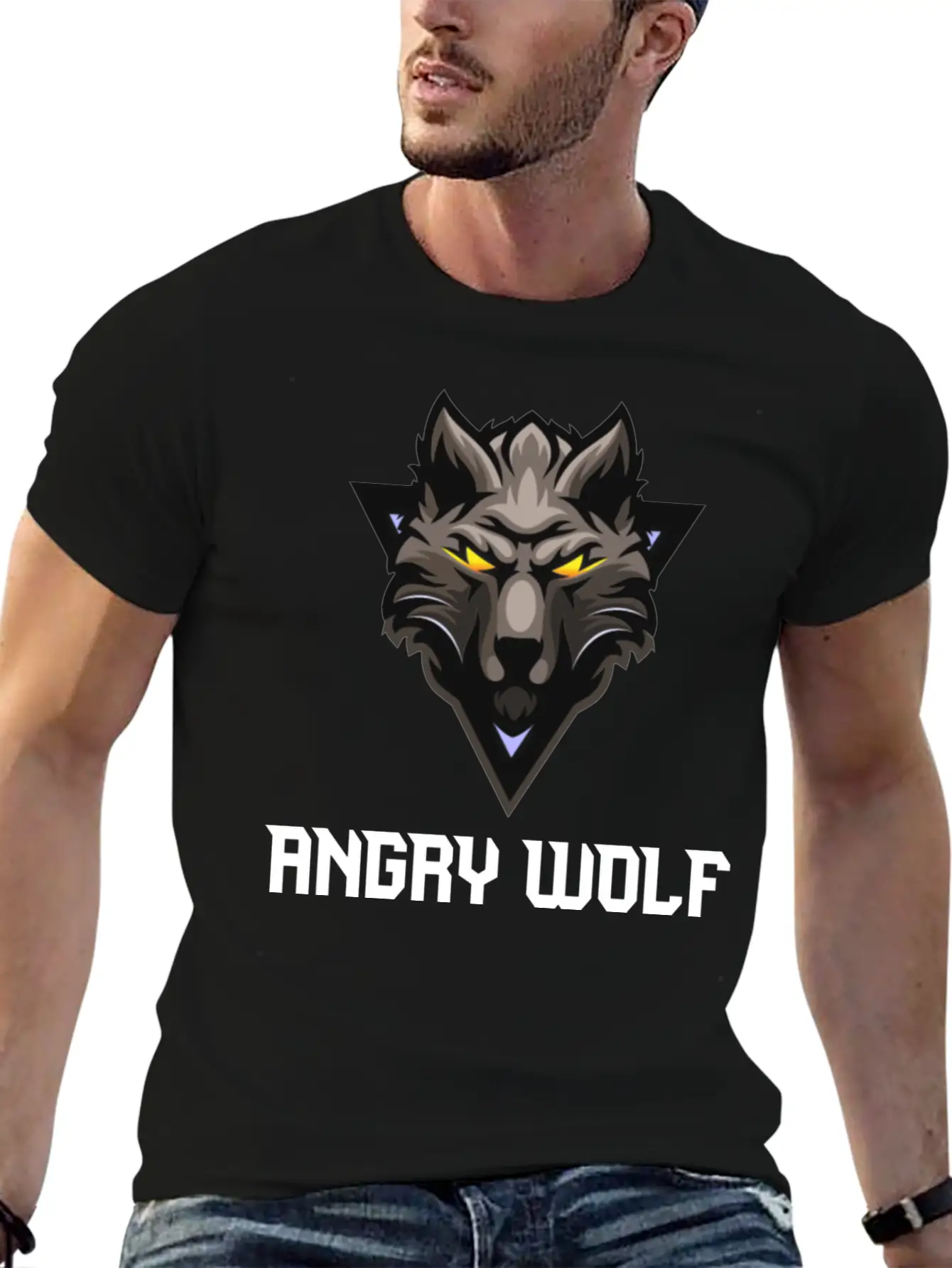 Angry Wolf🐺🐺 Unisex Casual T-Shirt – Clean Design For Daily Comfort