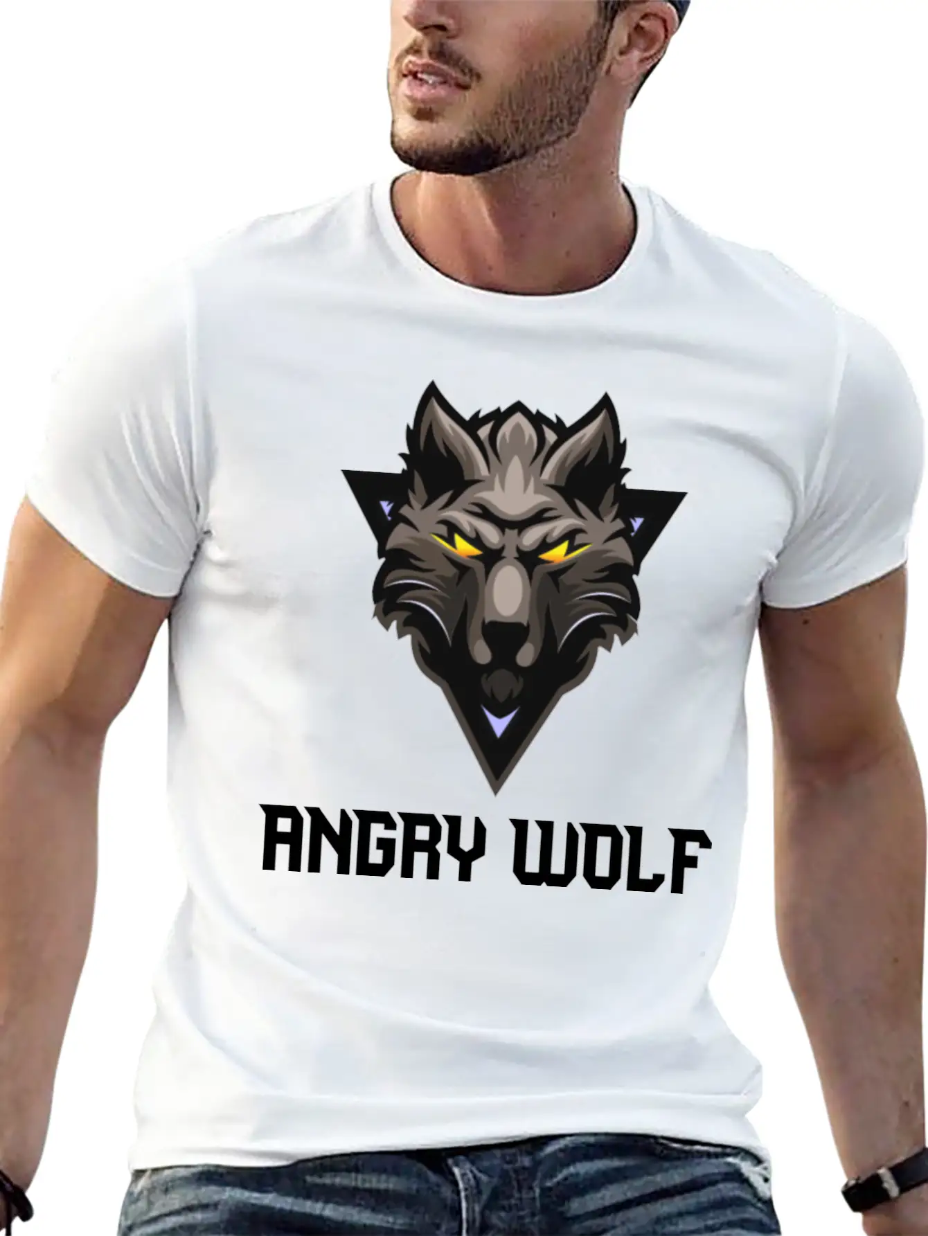 Angry Wolf🐺🐺 Unisex Casual T-Shirt – Clean Design For Daily Comfort