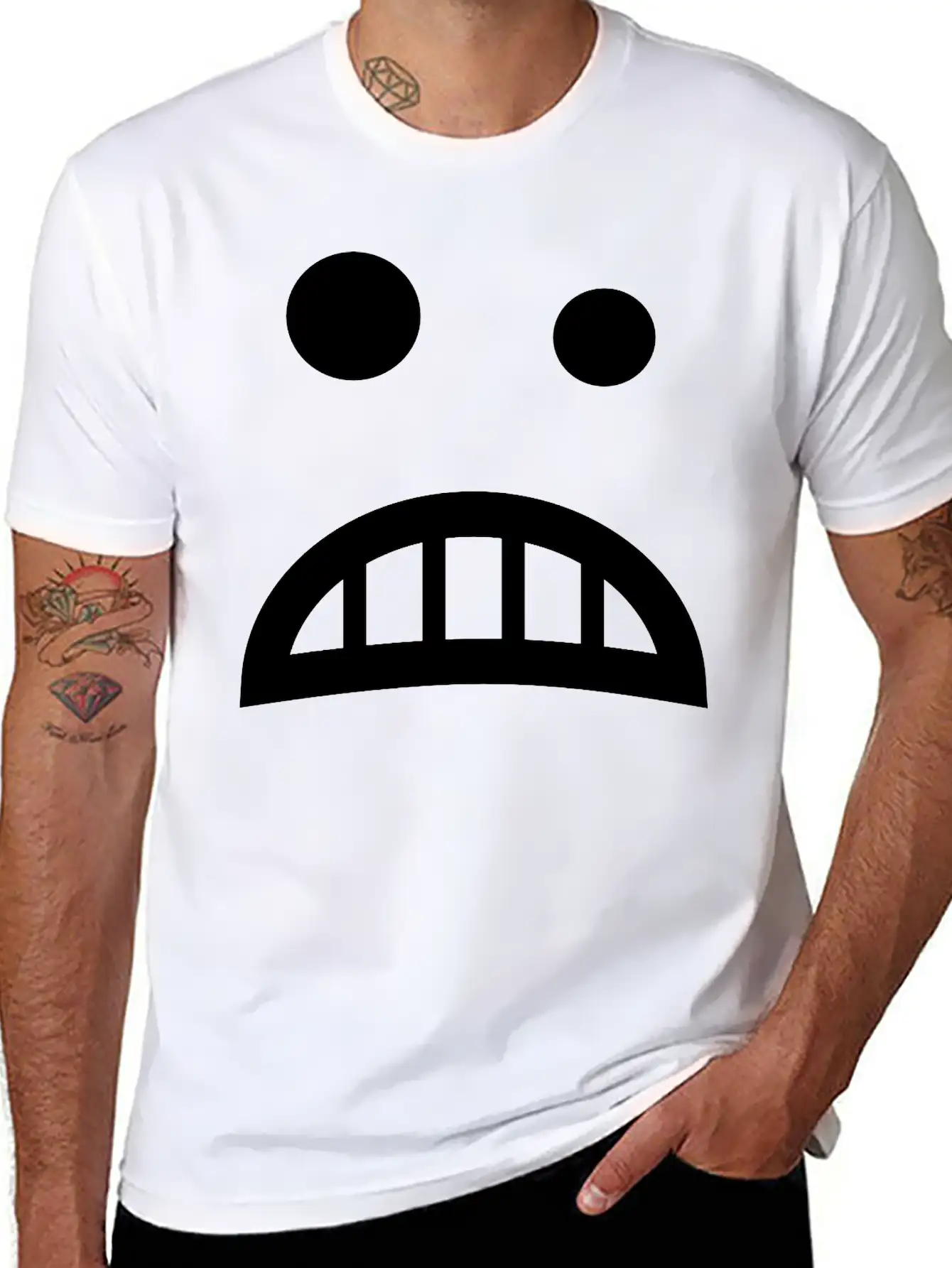 Angst Smiley Modern Fit Casual T-Shirt – Clean And Versatile Design