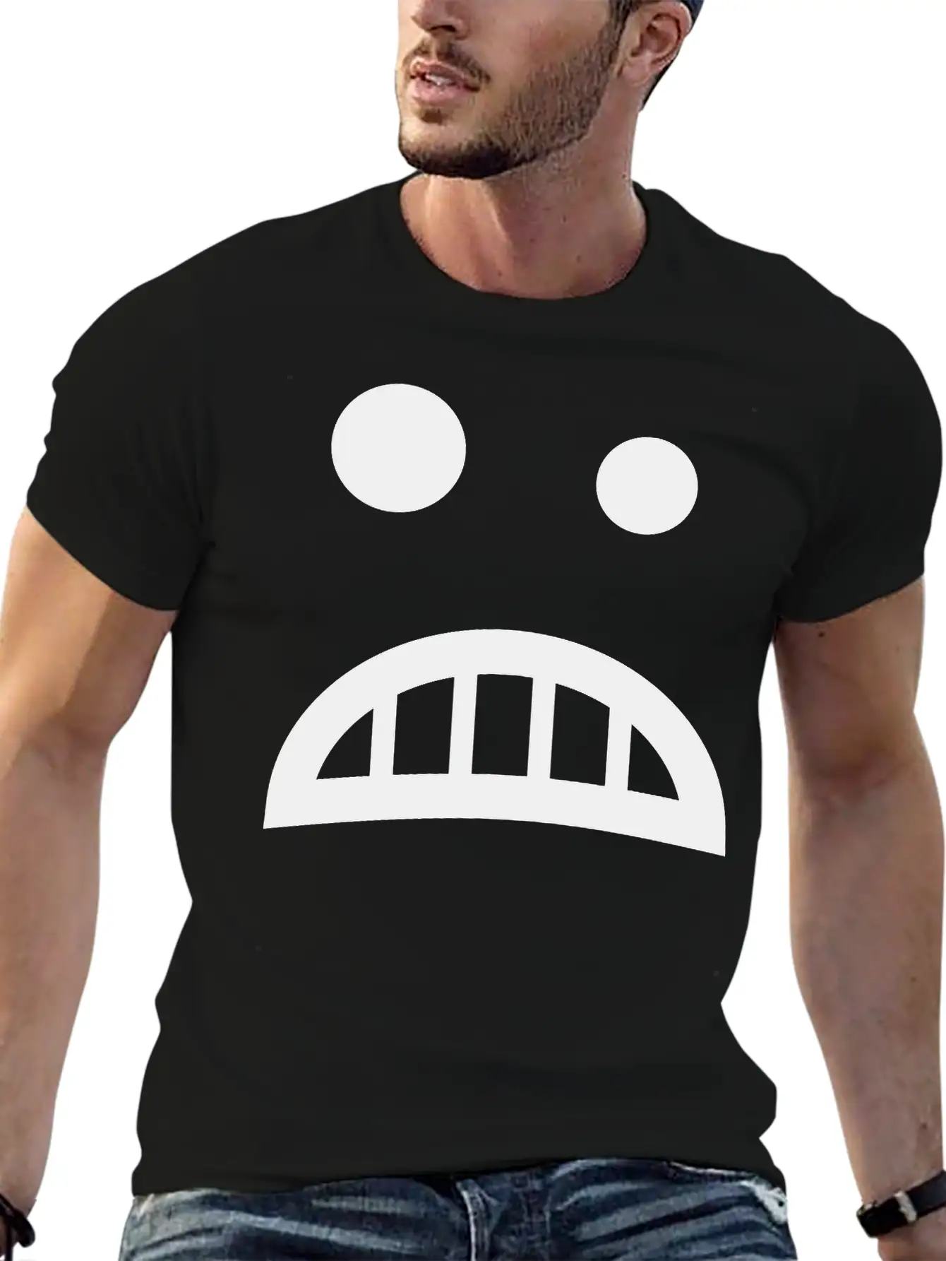 Angst Smiley Modern Fit Casual T-Shirt – Clean And Versatile Design