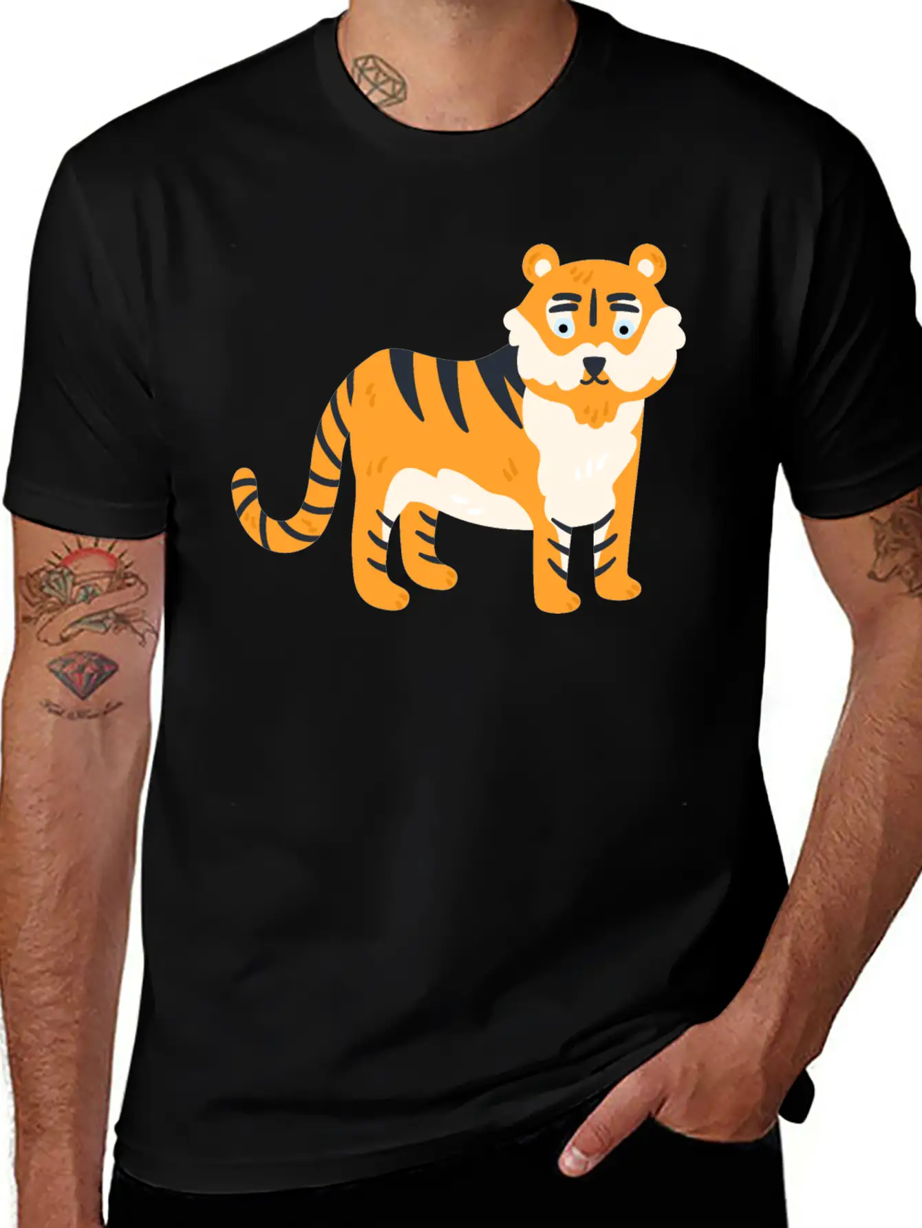 Animal Lion Style Design Soft Cotton Short Sleeve Tee – Unisex Wardrobe Staple