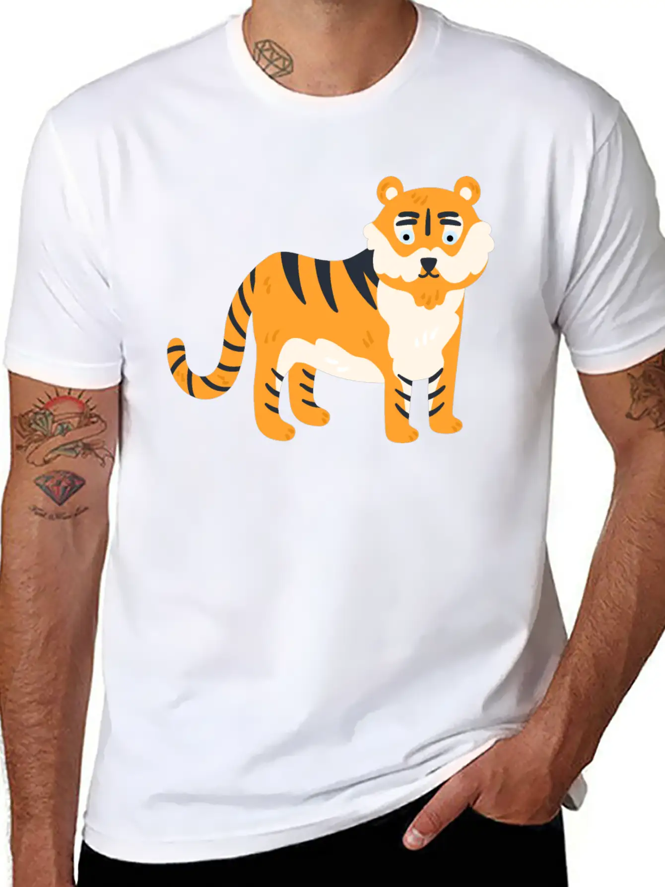 Animal Lion Style Design Soft Cotton Short Sleeve Tee – Unisex Wardrobe Staple