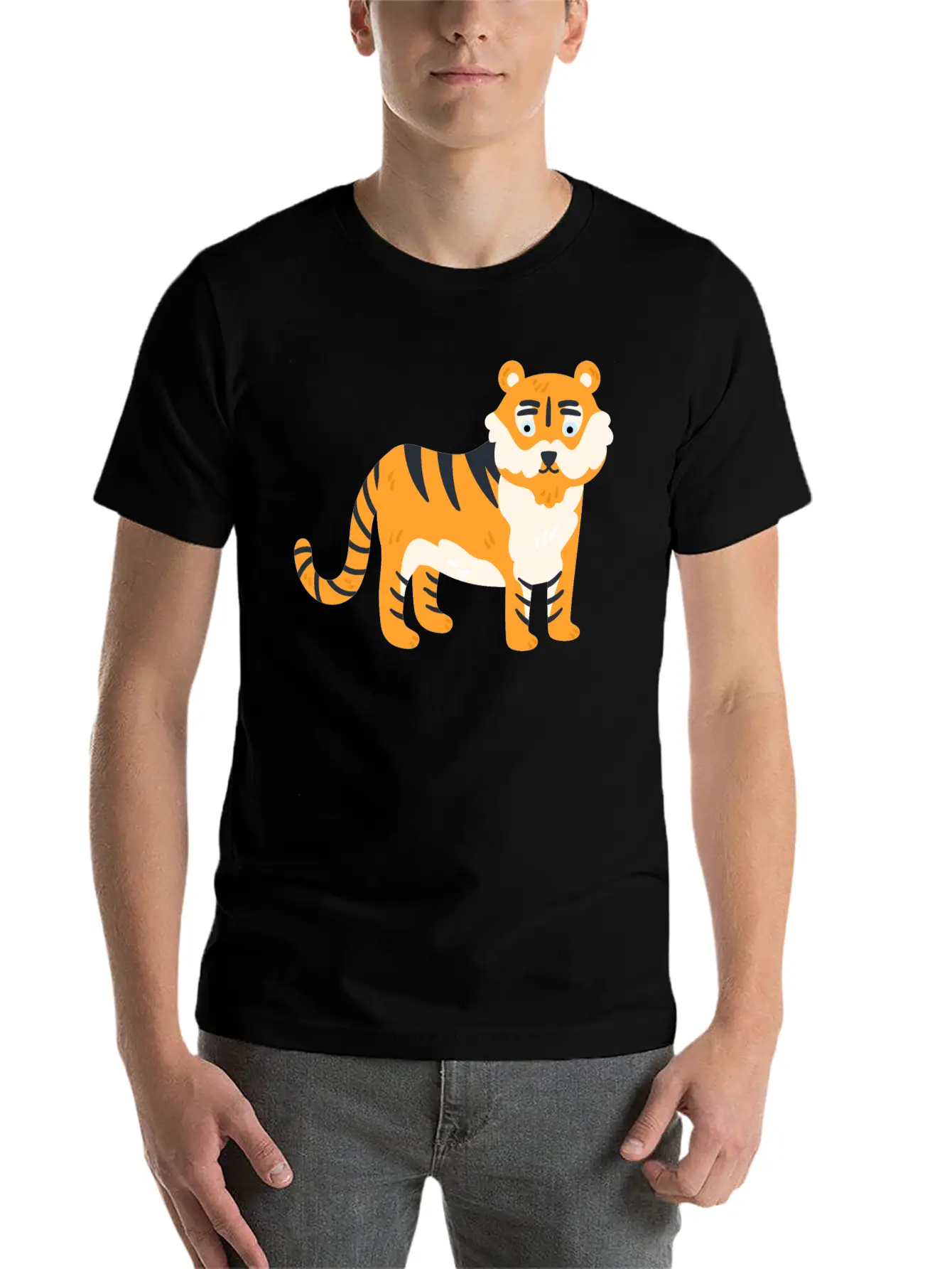 Animal Lion Style Design Soft Cotton Short Sleeve Tee – Unisex Wardrobe Staple