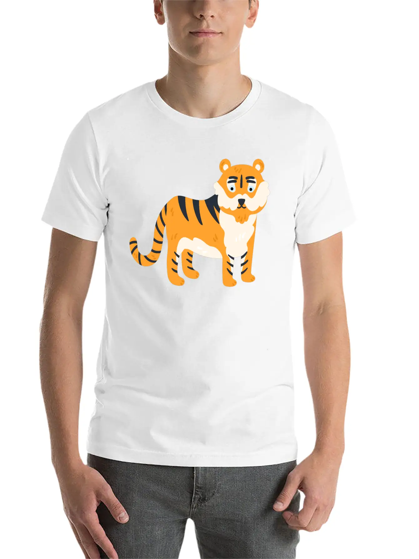 Animal Lion Style Design Soft Cotton Short Sleeve Tee – Unisex Wardrobe Staple