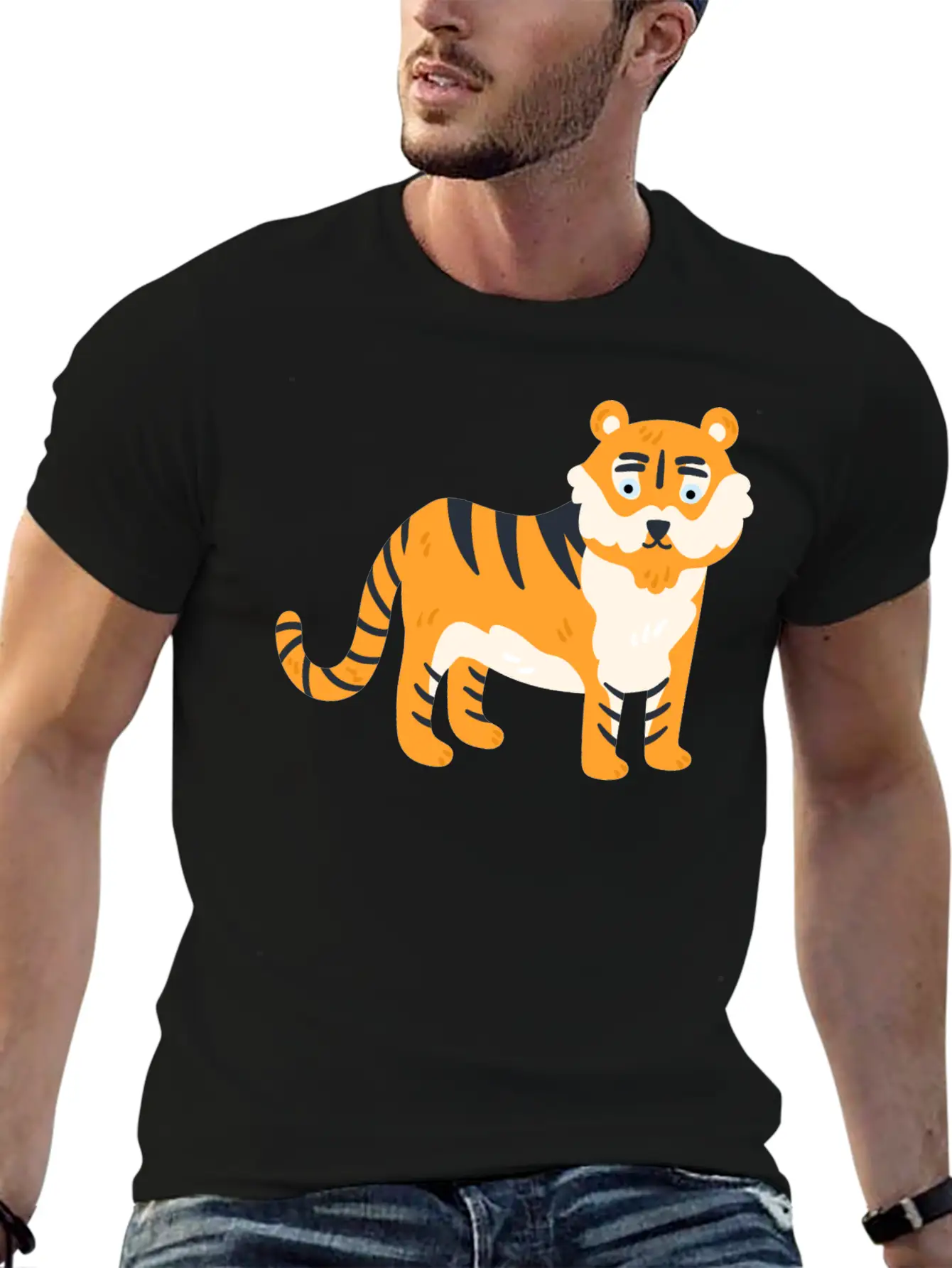Animal Lion Style Design Soft Cotton Short Sleeve Tee – Unisex Wardrobe Staple