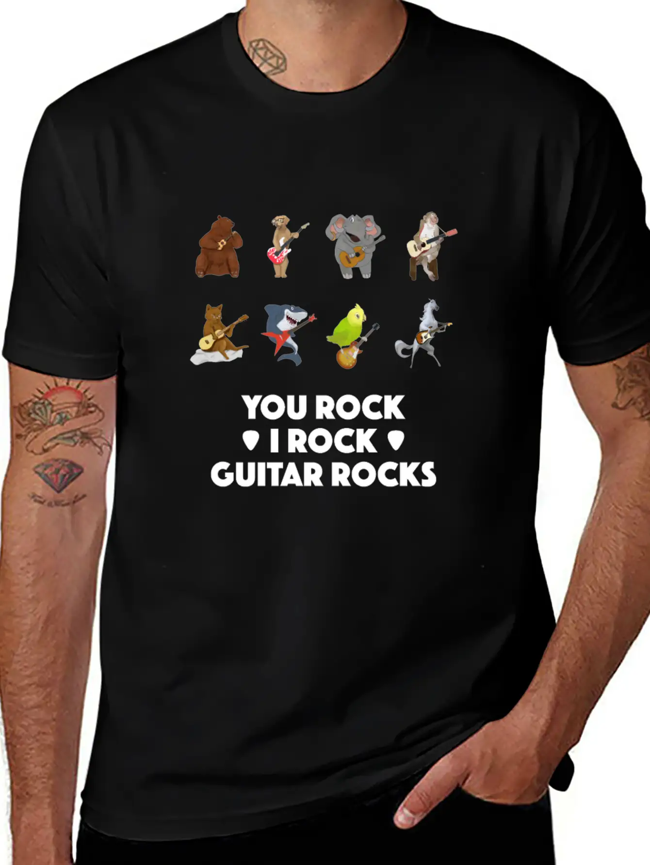 Animal Pet Acoustic E-Guitar Ukulele Musician Gift Basic Graphic T-Shirt – Daily Comfort In Soft Cotton