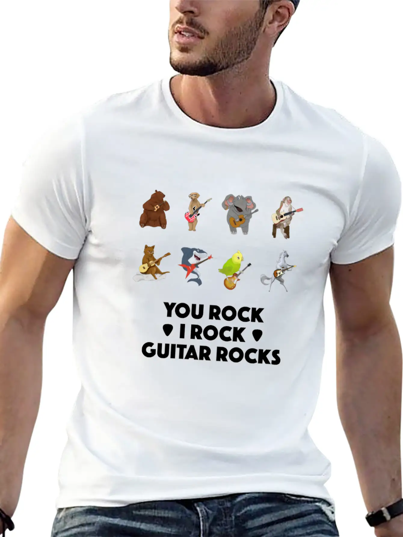 Animal Pet Acoustic E-Guitar Ukulele Musician Gift Basic Graphic T-Shirt – Daily Comfort In Soft Cotton
