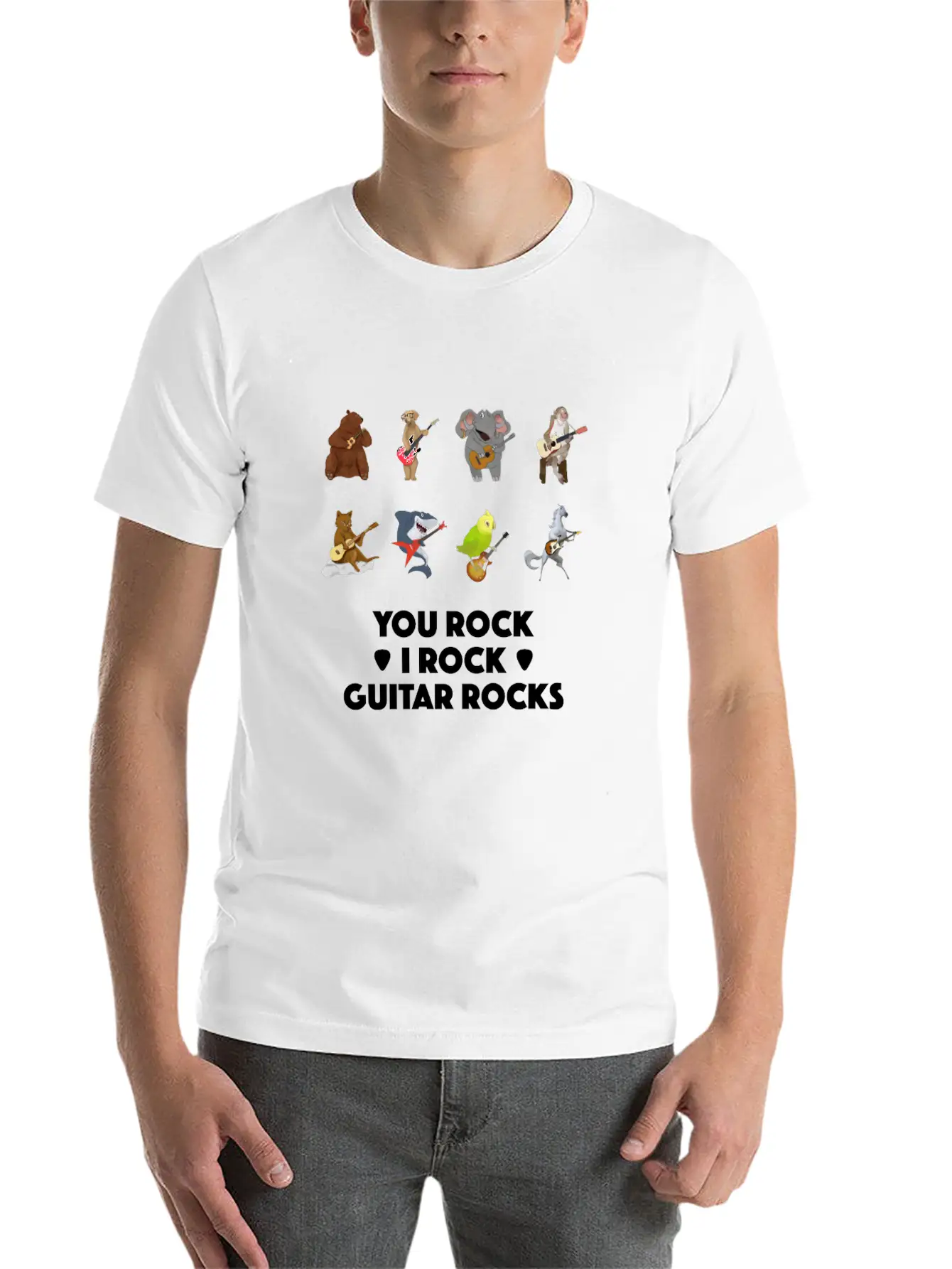 Animal Pet Acoustic E-Guitar Ukulele Musician Gift Basic Graphic T-Shirt – Daily Comfort In Soft Cotton