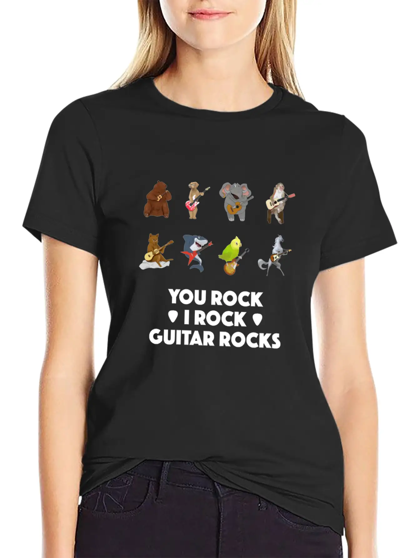 Animal Pet Acoustic E-Guitar Ukulele Musician Gift Basic Graphic T-Shirt – Daily Comfort In Soft Cotton