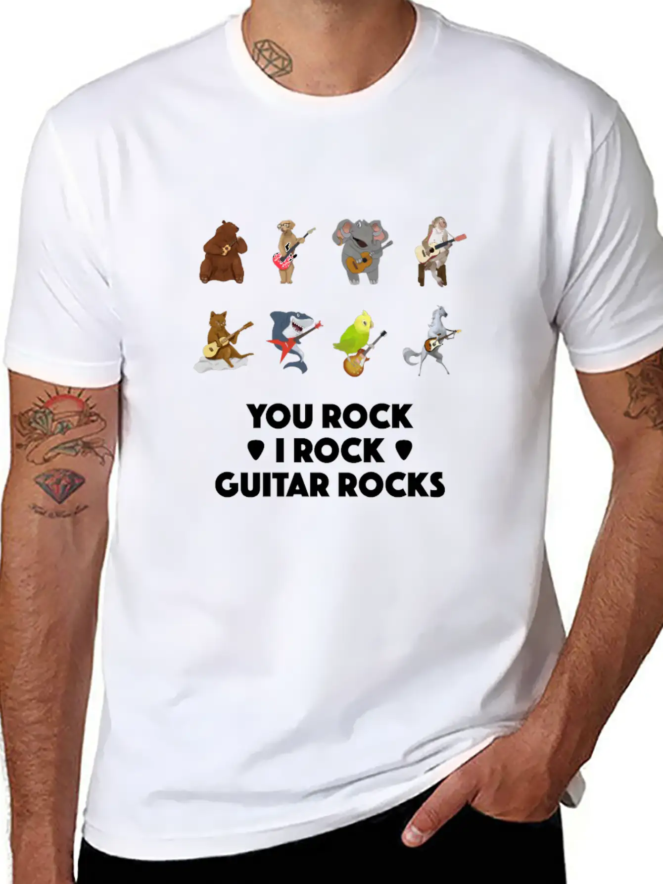 Animal Pet Acoustic E-Guitar Ukulele Musician Gift Basic Graphic T-Shirt – Daily Comfort In Soft Cotton