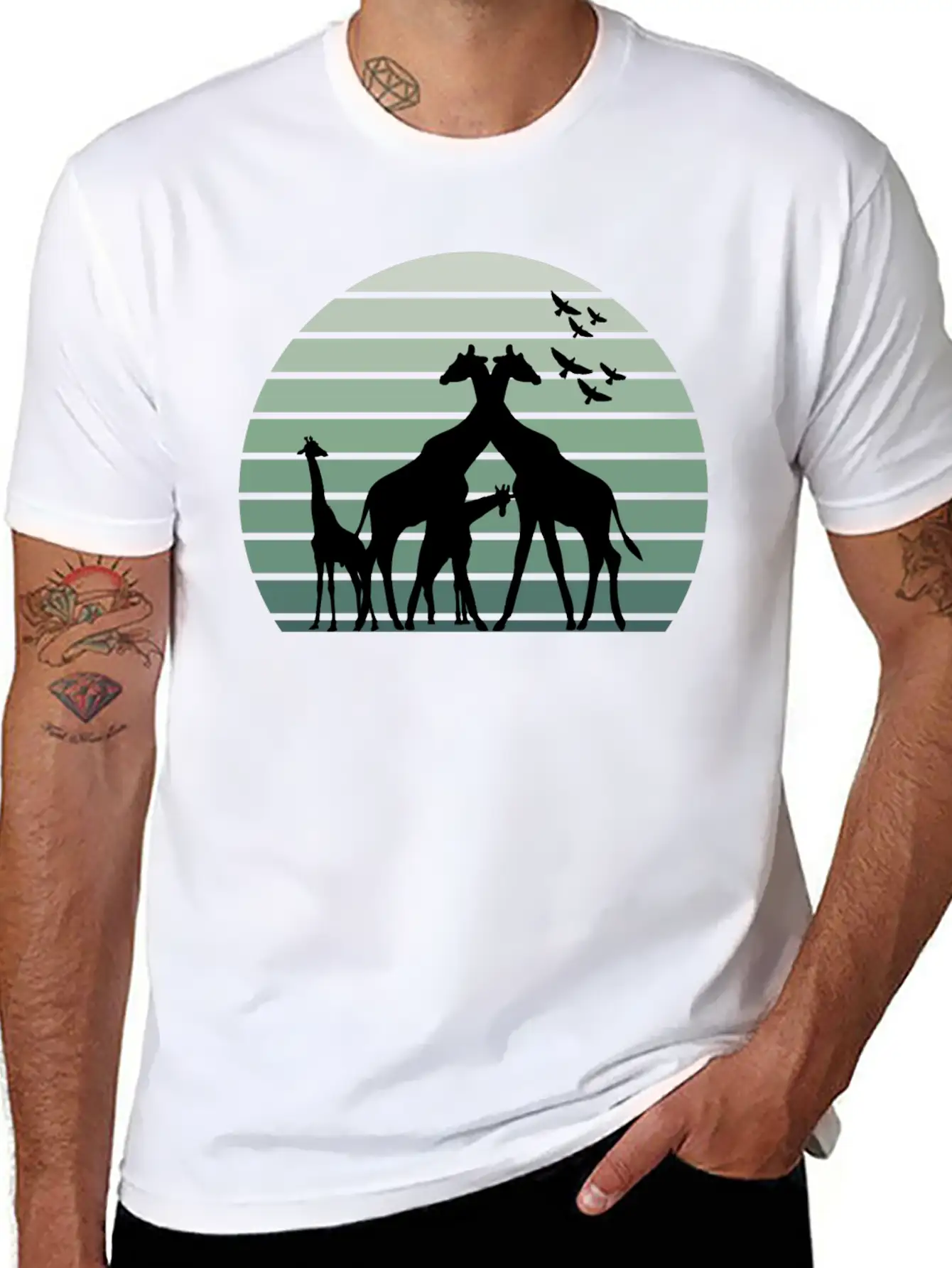 Animals Giraffes Soft Cotton Short Sleeve Tee – Unisex Wardrobe Staple