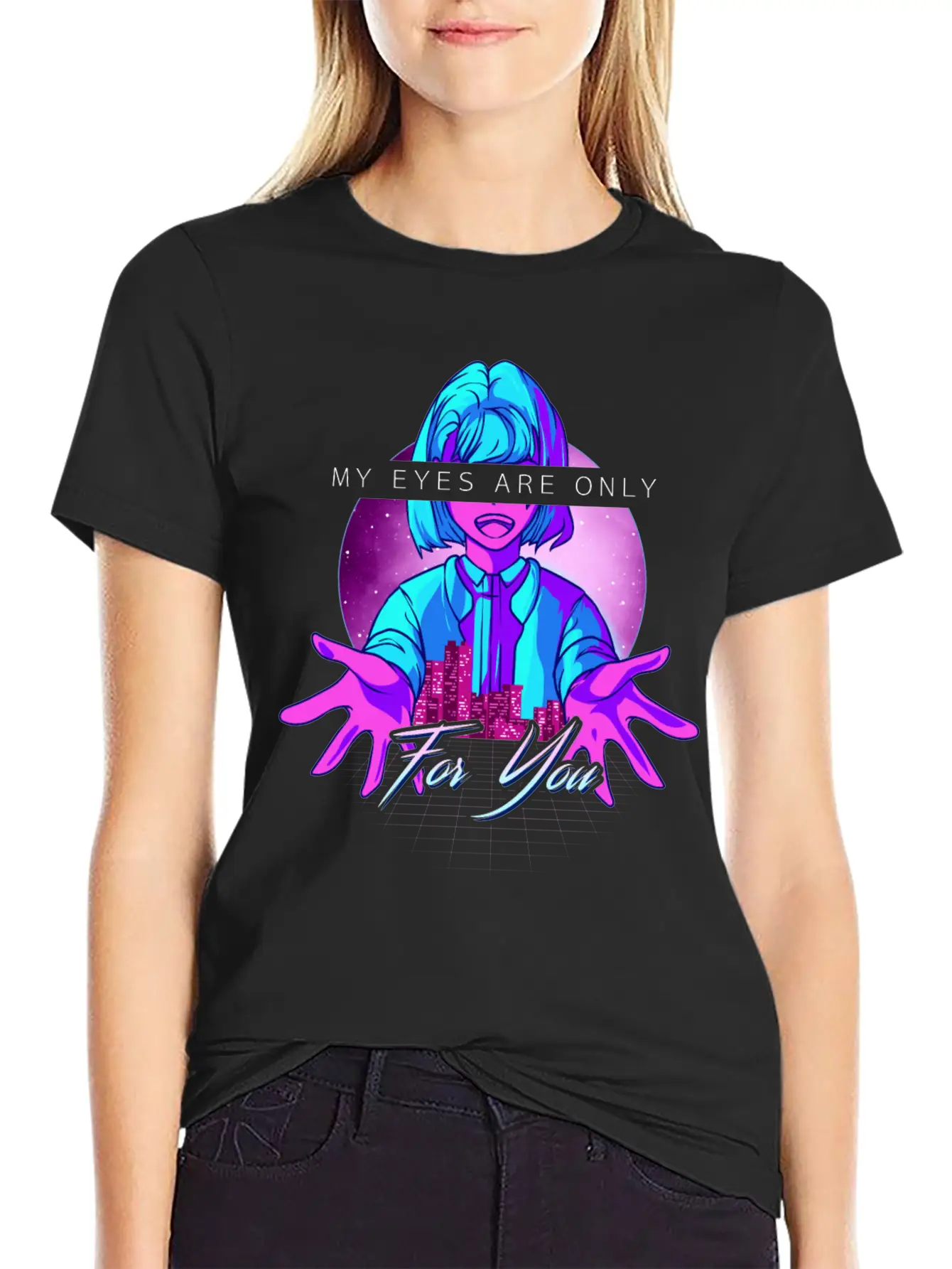 Anime Girl Kawaii Vaporwave Cyperpunk Manga Japan Soft Cotton Short Sleeve Tee – Unisex Wardrobe Staple