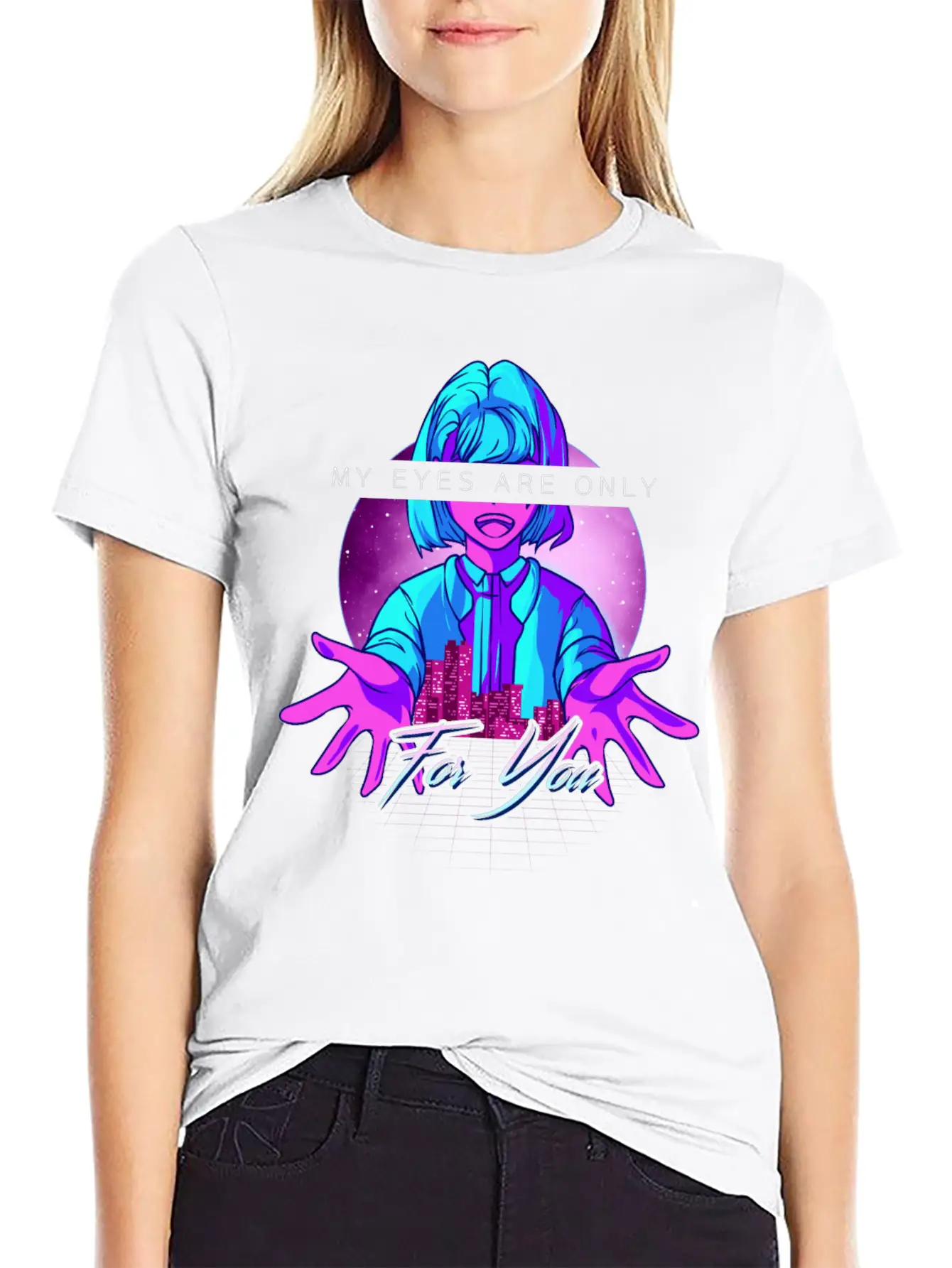 Anime Girl Kawaii Vaporwave Cyperpunk Manga Japan Soft Cotton Short Sleeve Tee – Unisex Wardrobe Staple