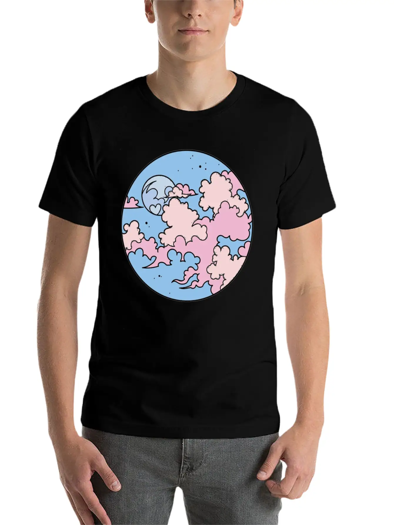 Anime Kawaii Sky Essential Cotton Tee For Daily Outfits – Unisex Style