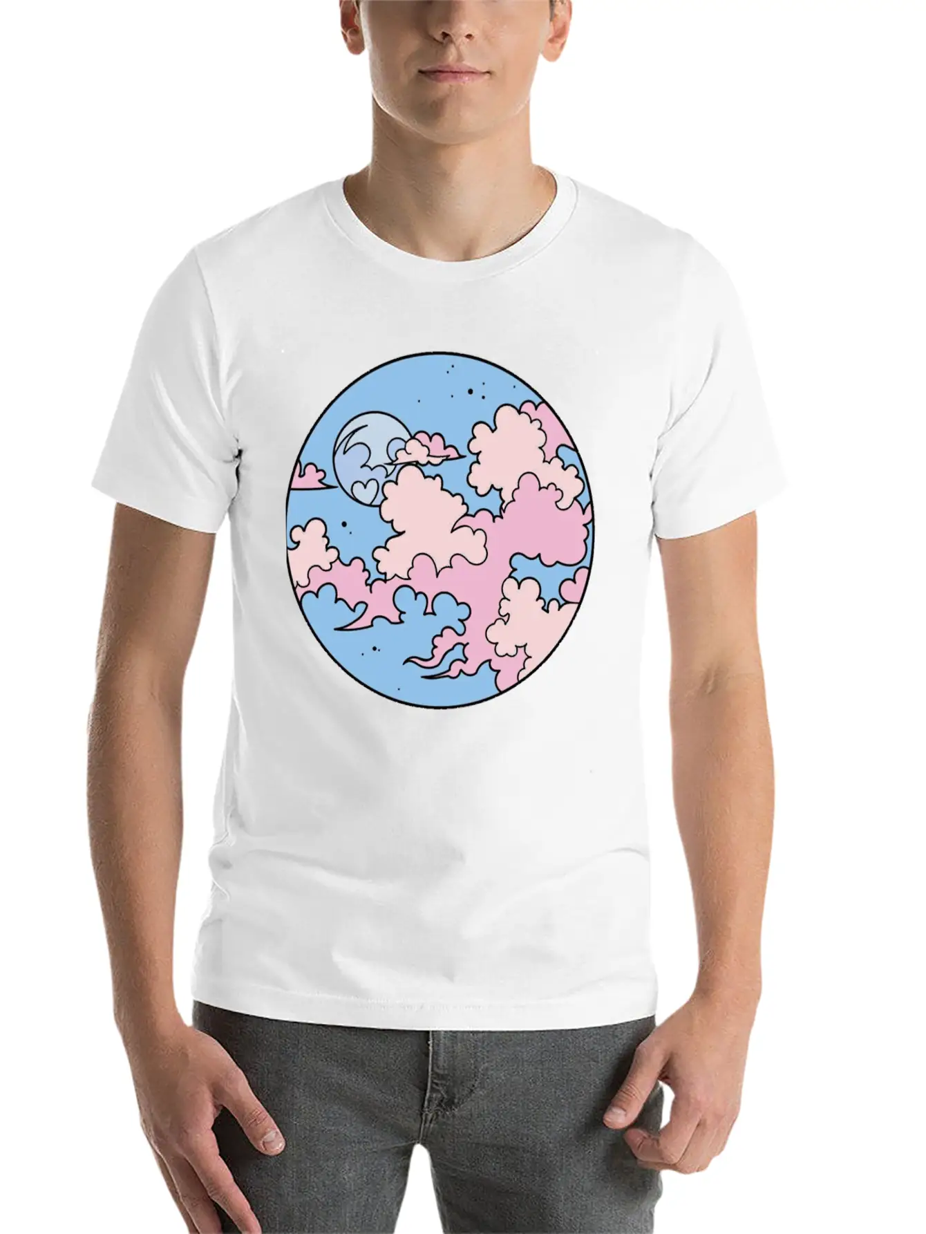 Anime Kawaii Sky Essential Cotton Tee For Daily Outfits – Unisex Style