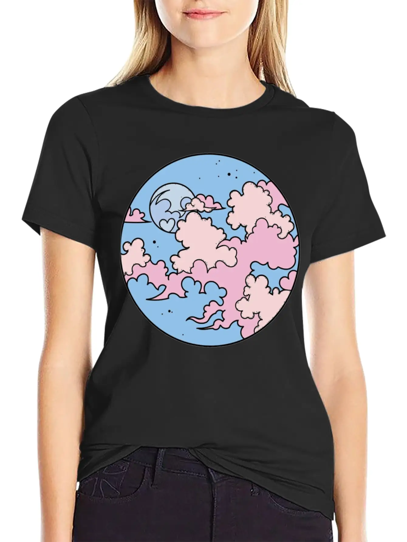 Anime Kawaii Sky Essential Cotton Tee For Daily Outfits – Unisex Style