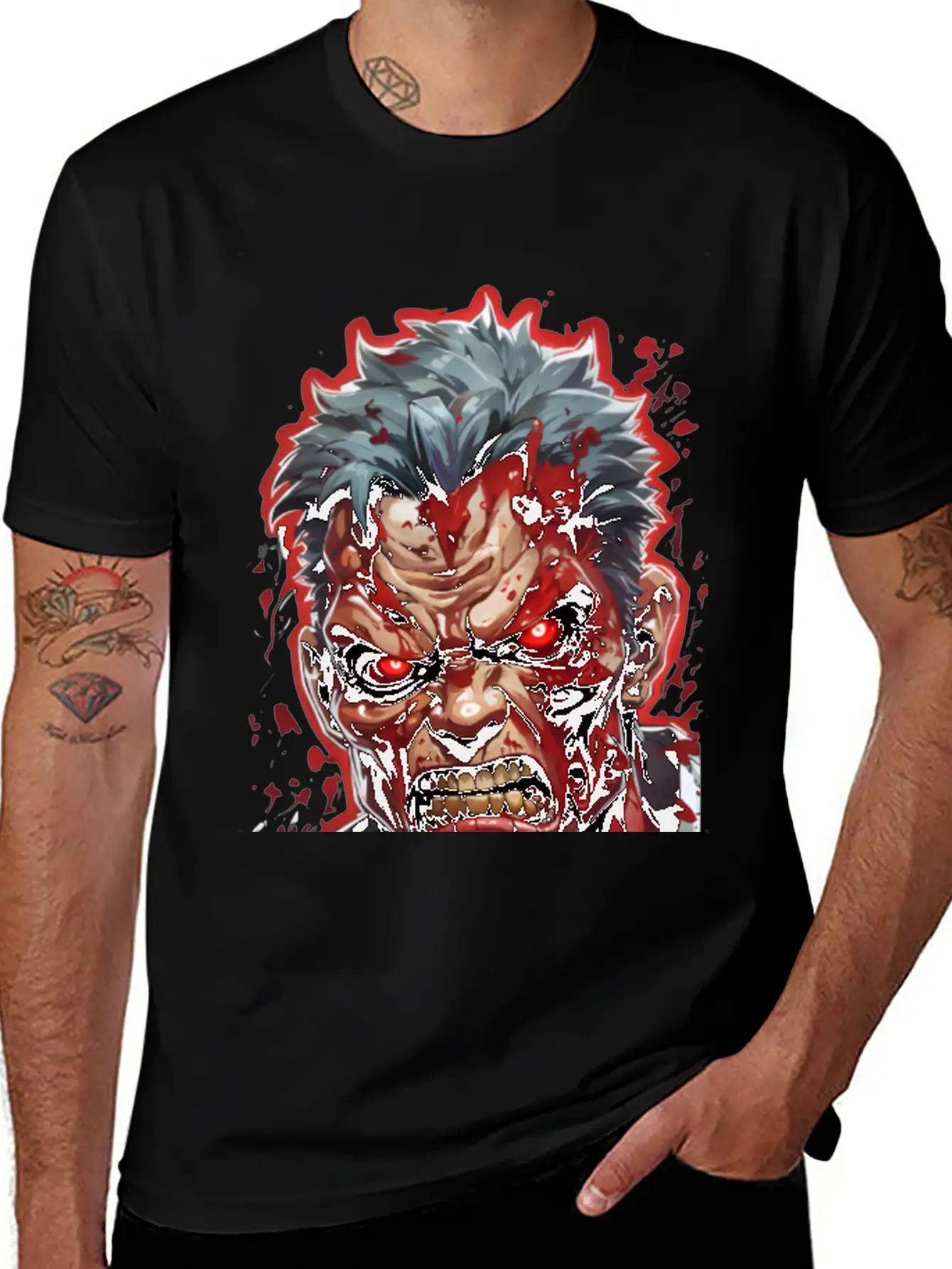 Anime Red Angry Zombie Unisex Casual T-Shirt – Clean Design For Daily Comfort