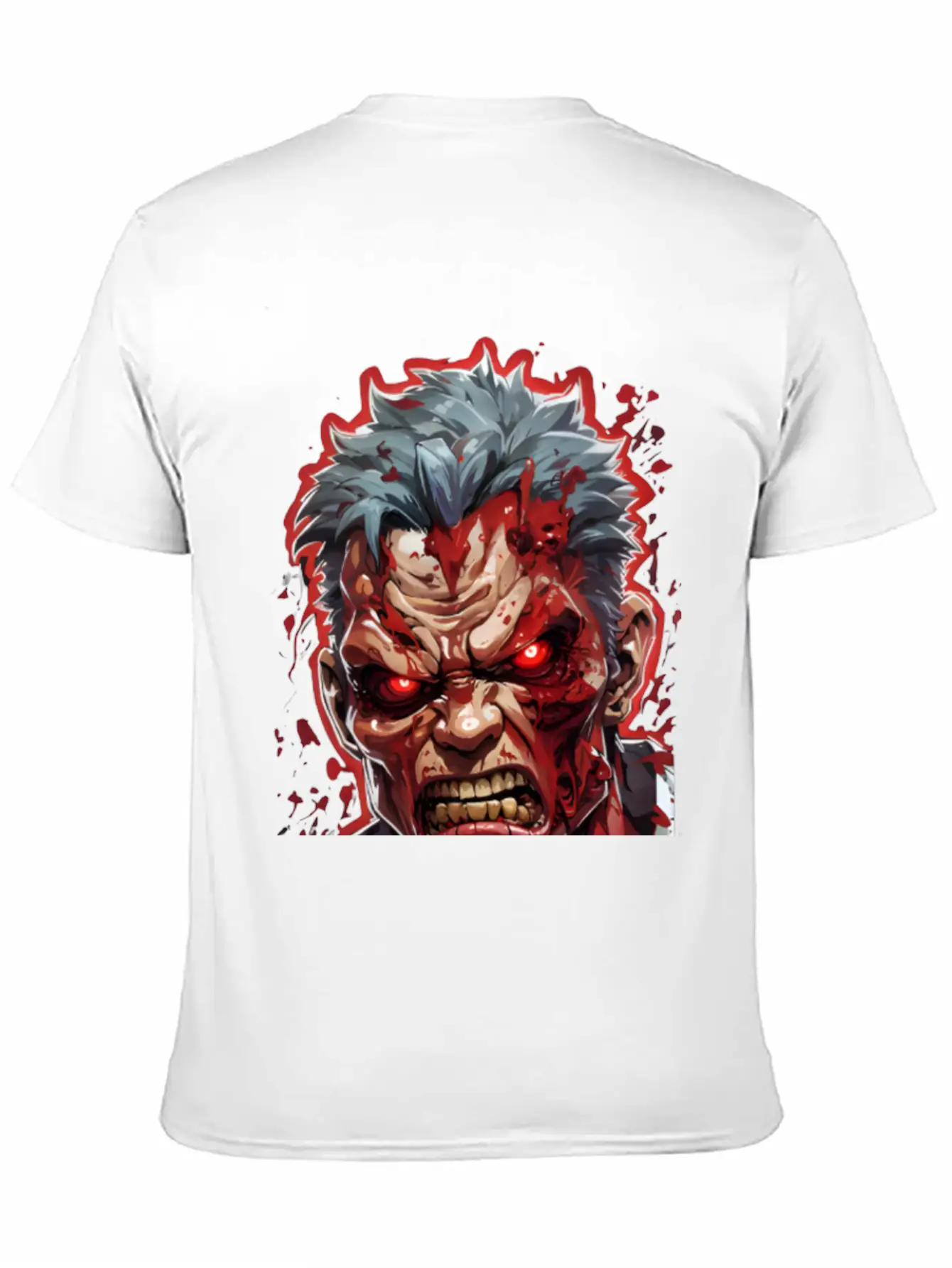 Anime Red Angry Zombie Unisex Casual T-Shirt – Clean Design For Daily Comfort