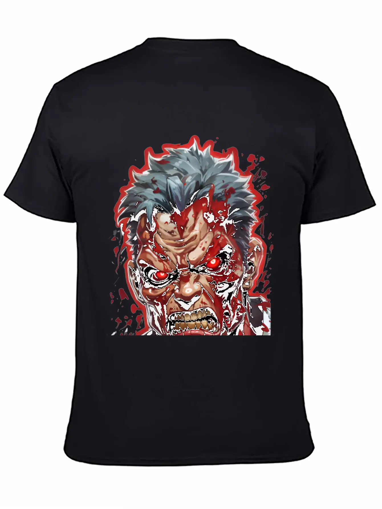 Anime Red Angry Zombie Unisex Casual T-Shirt – Clean Design For Daily Comfort