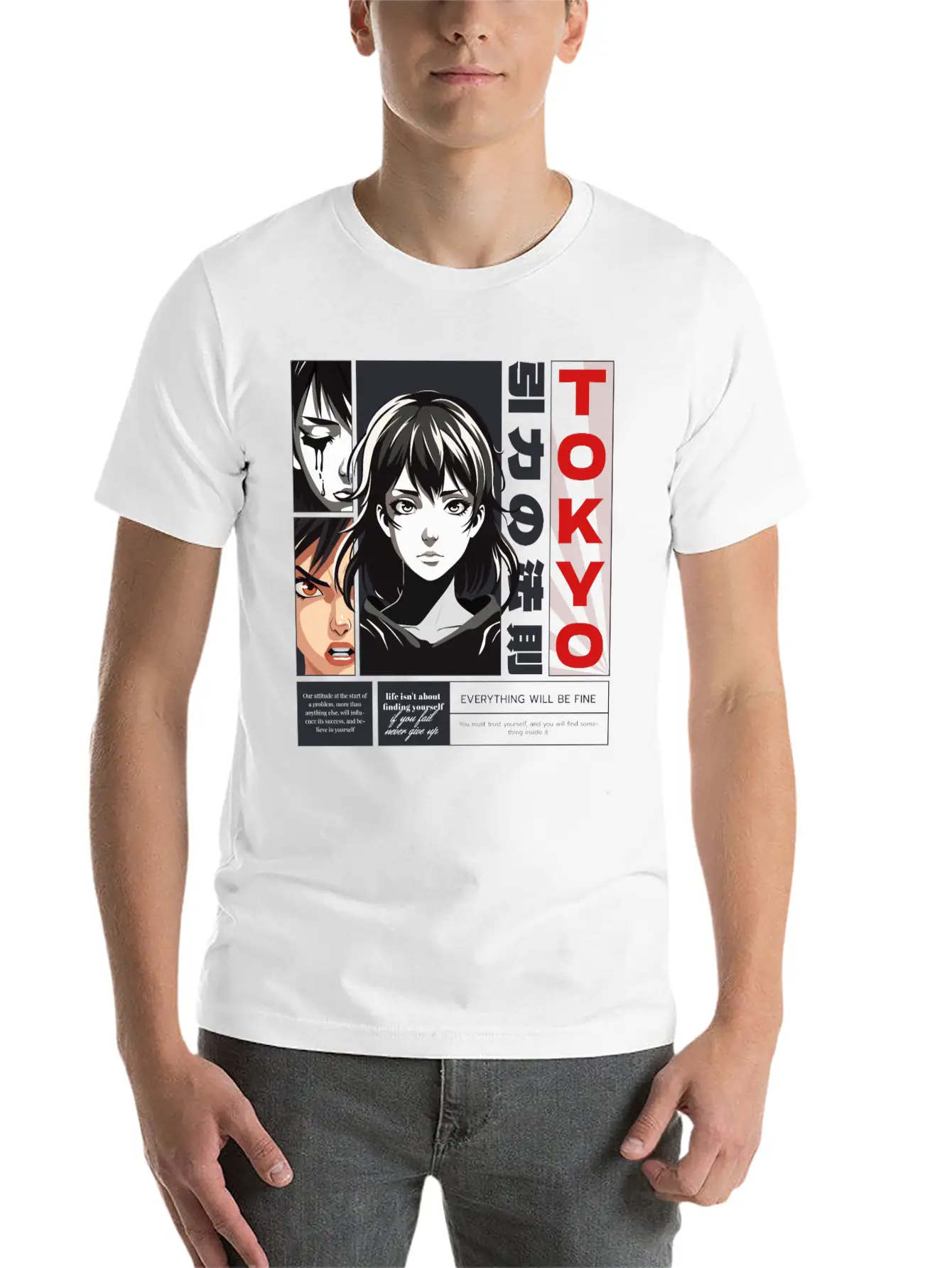 Anime Streetwear Design Unisex Casual T-Shirt – Clean Design For Daily Comfort
