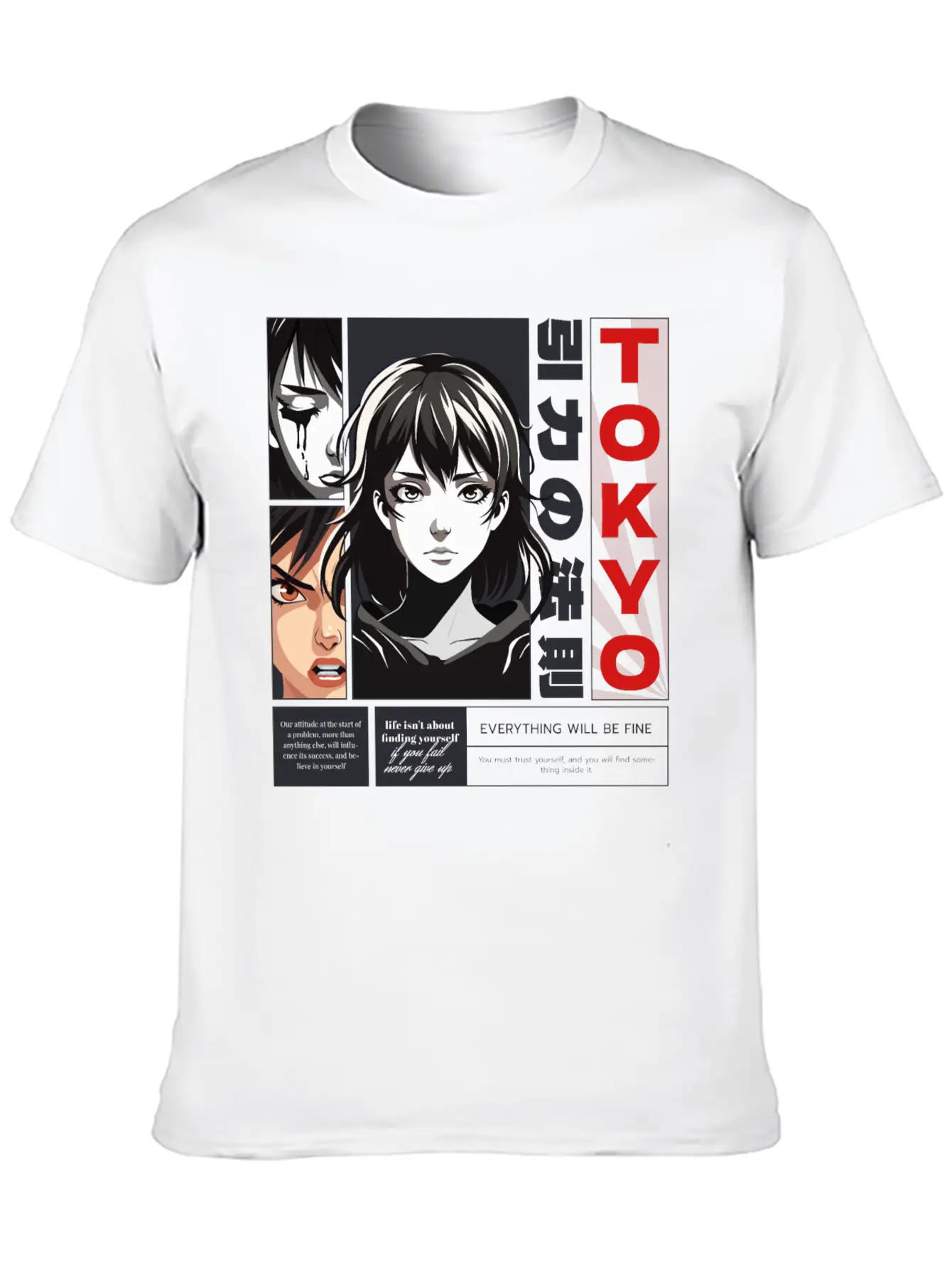 Anime Streetwear Design Unisex Casual T-Shirt – Clean Design For Daily Comfort